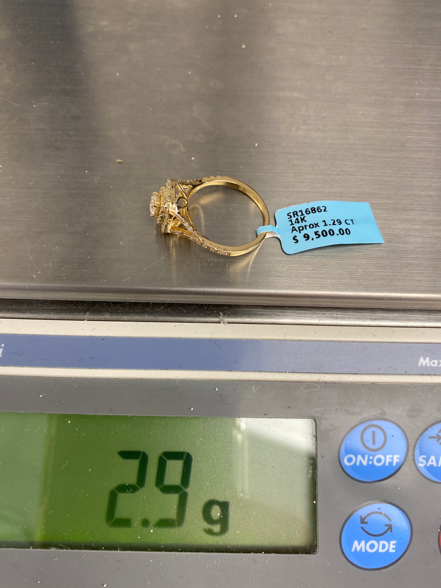 Wide Square Engagement Ring Large Center Stone