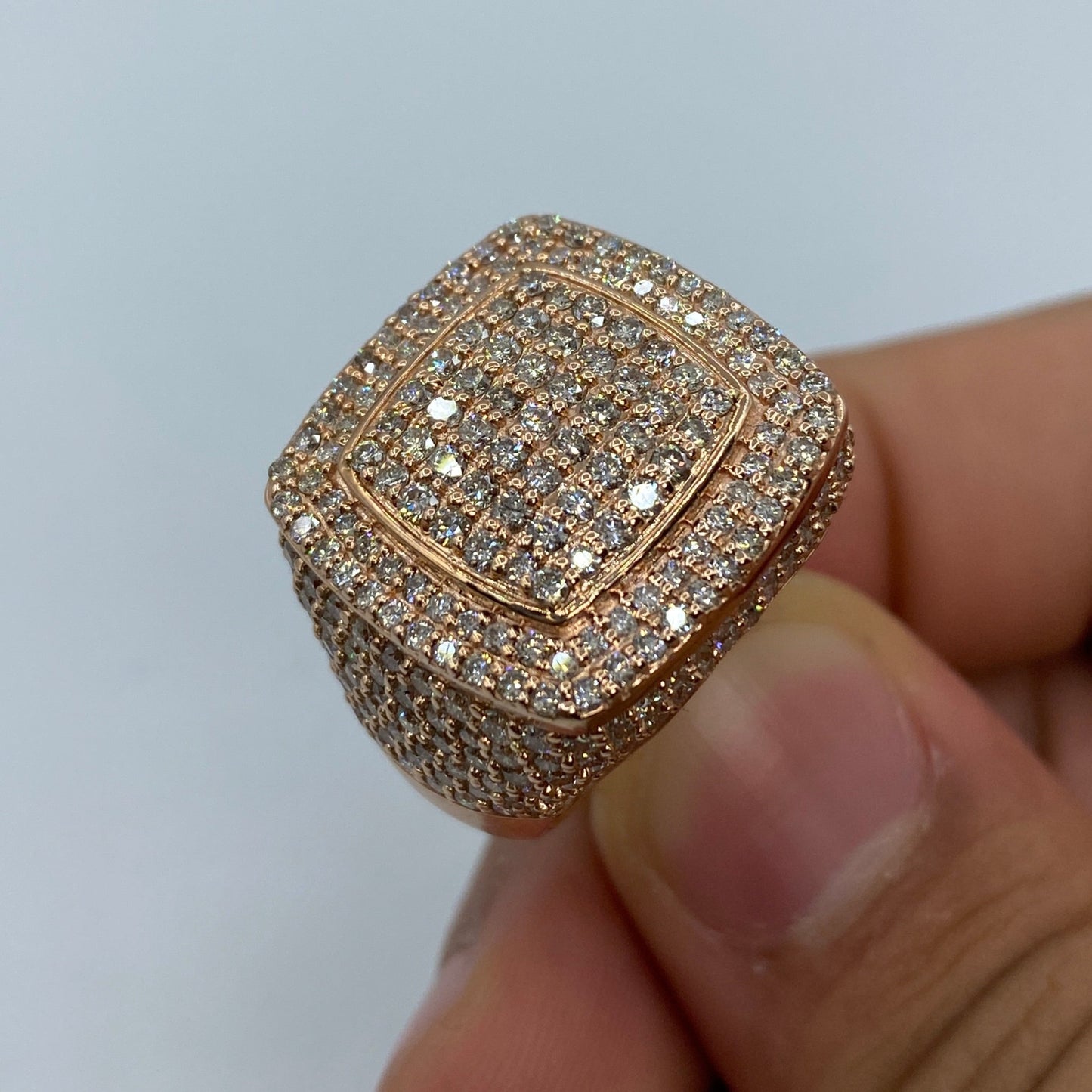 10K Square Jumbo Diamond Ring