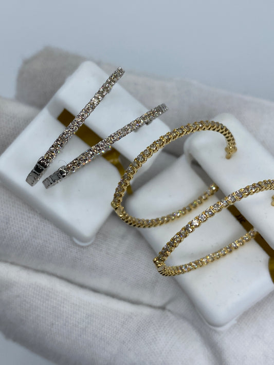 10K Large Circle Hoop Earrings