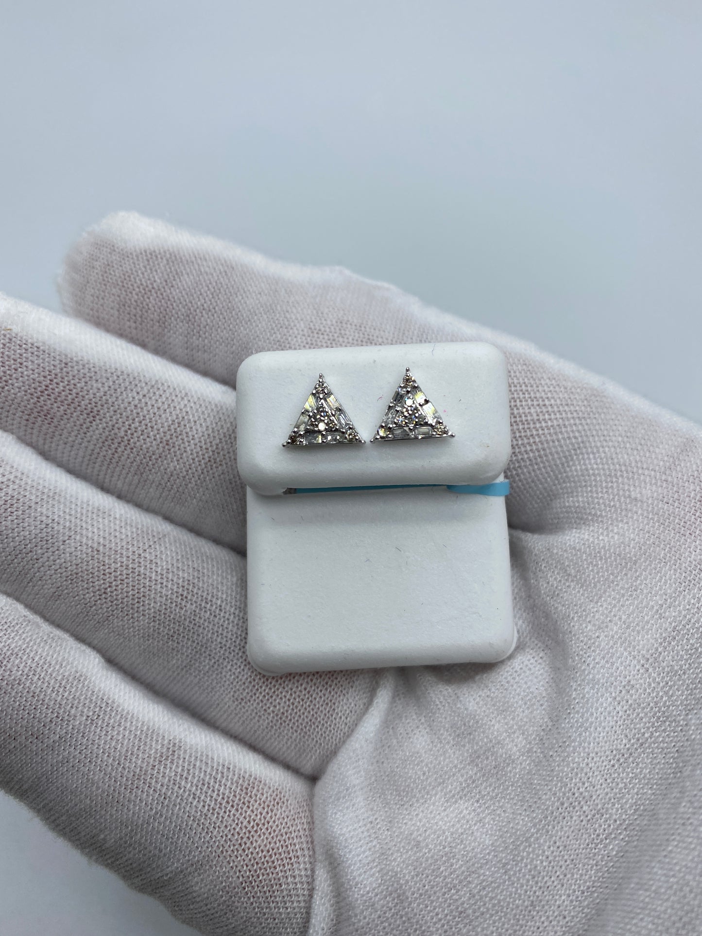 Equilateral Triangle Baguette Earrings