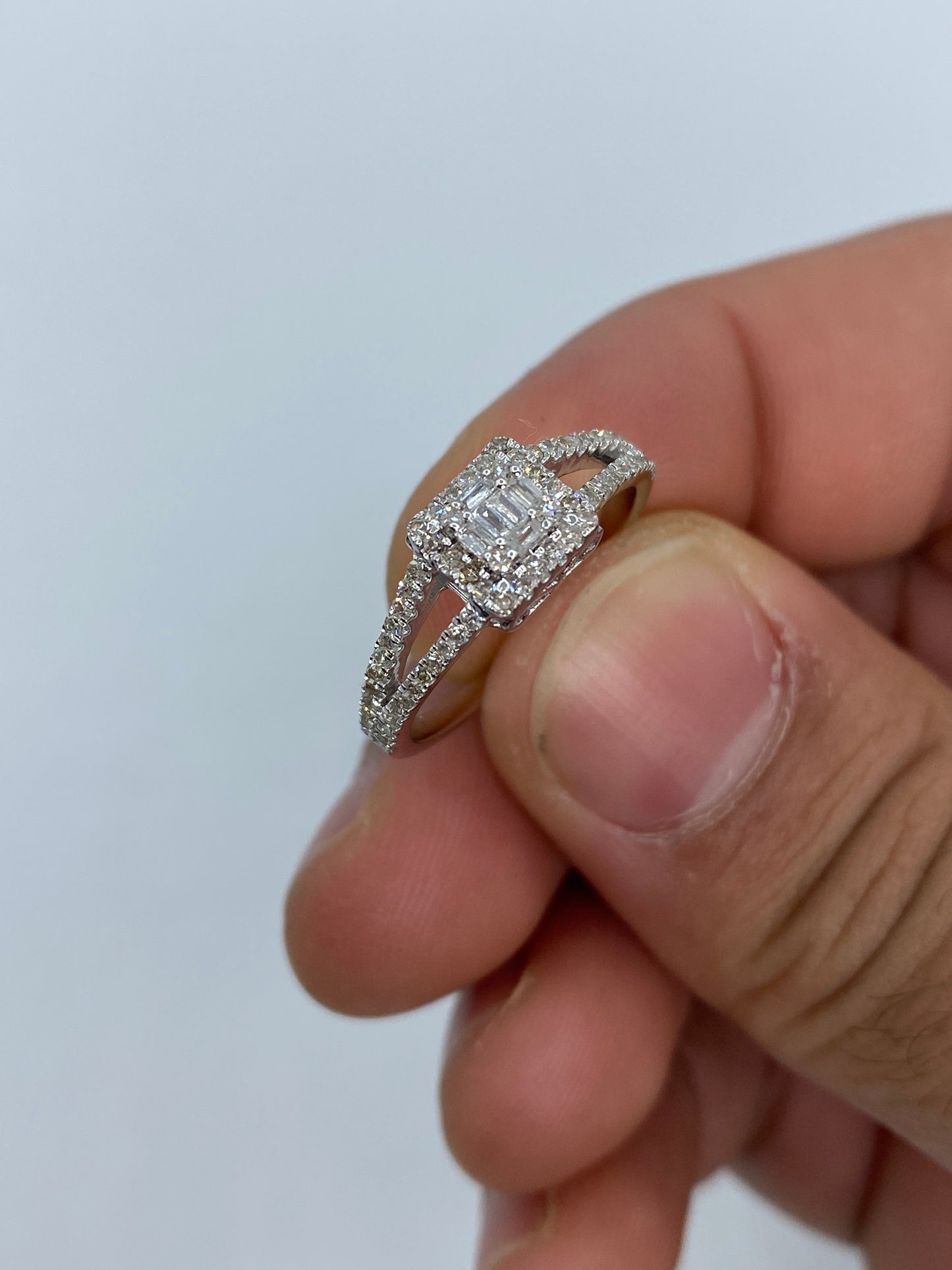 Square Baguette Engagement Ring