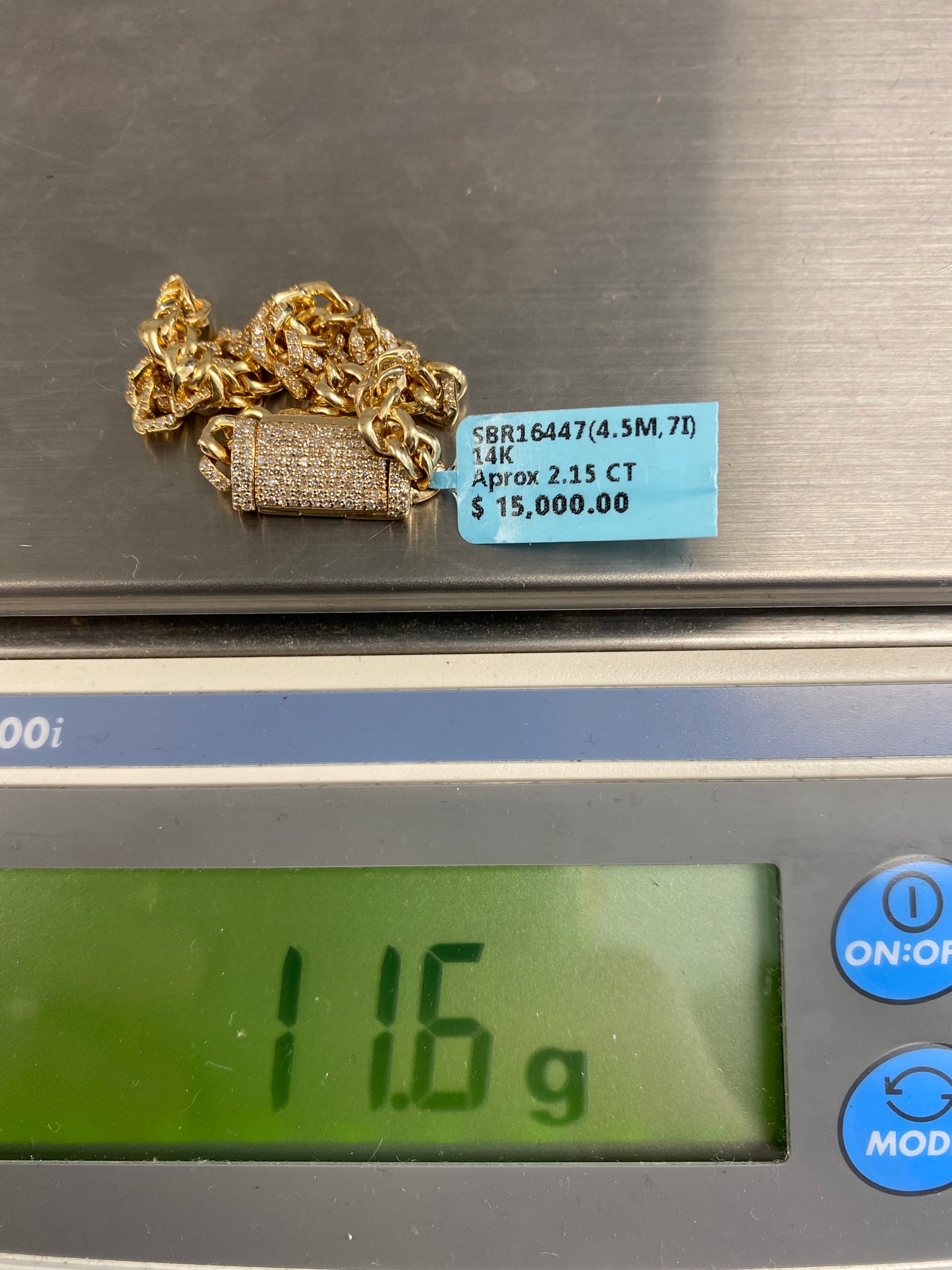 14K Cuban Bracelet 4.5mm, 7in