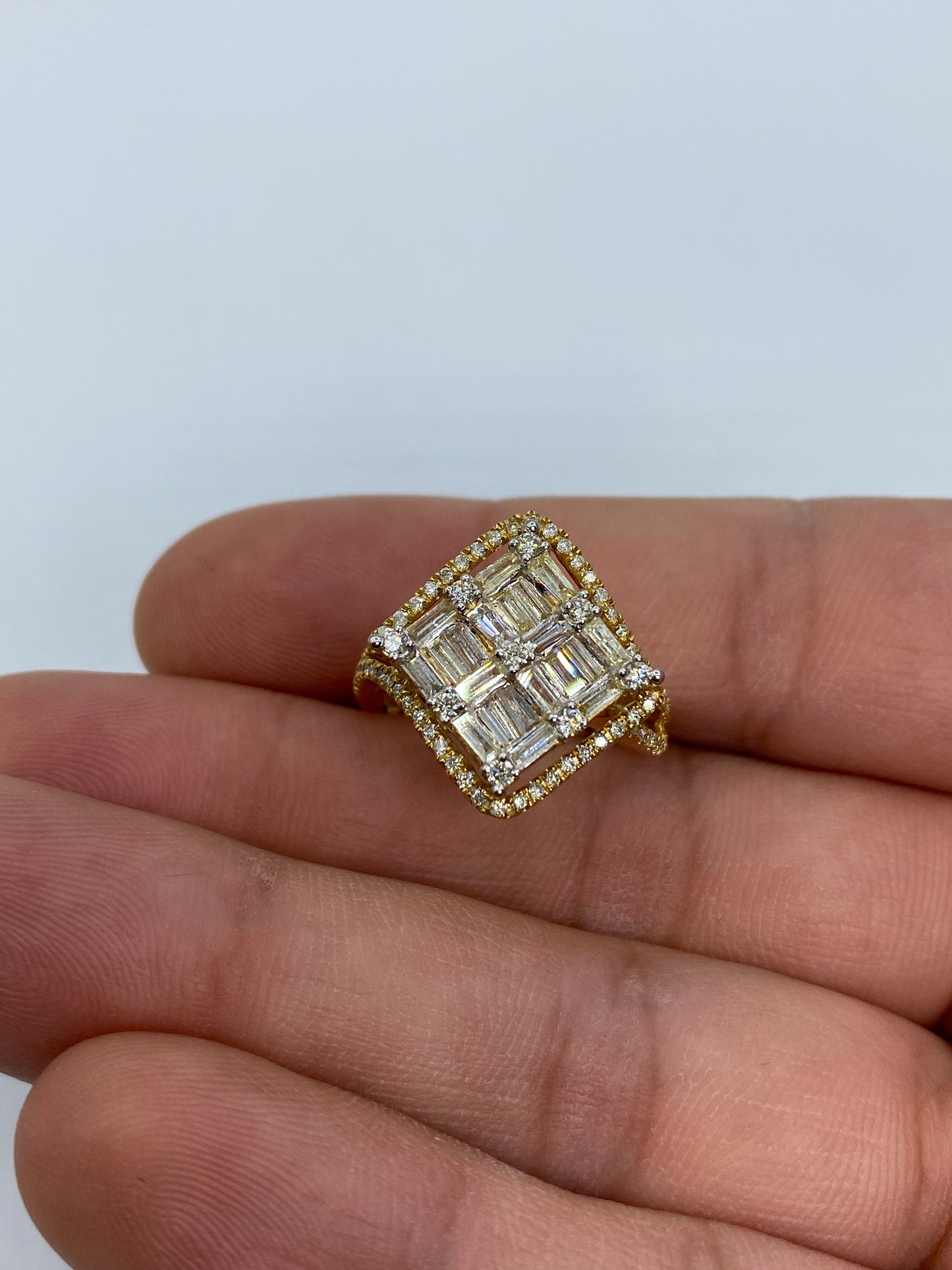 Large Diamond Baguette Ladies Ring
