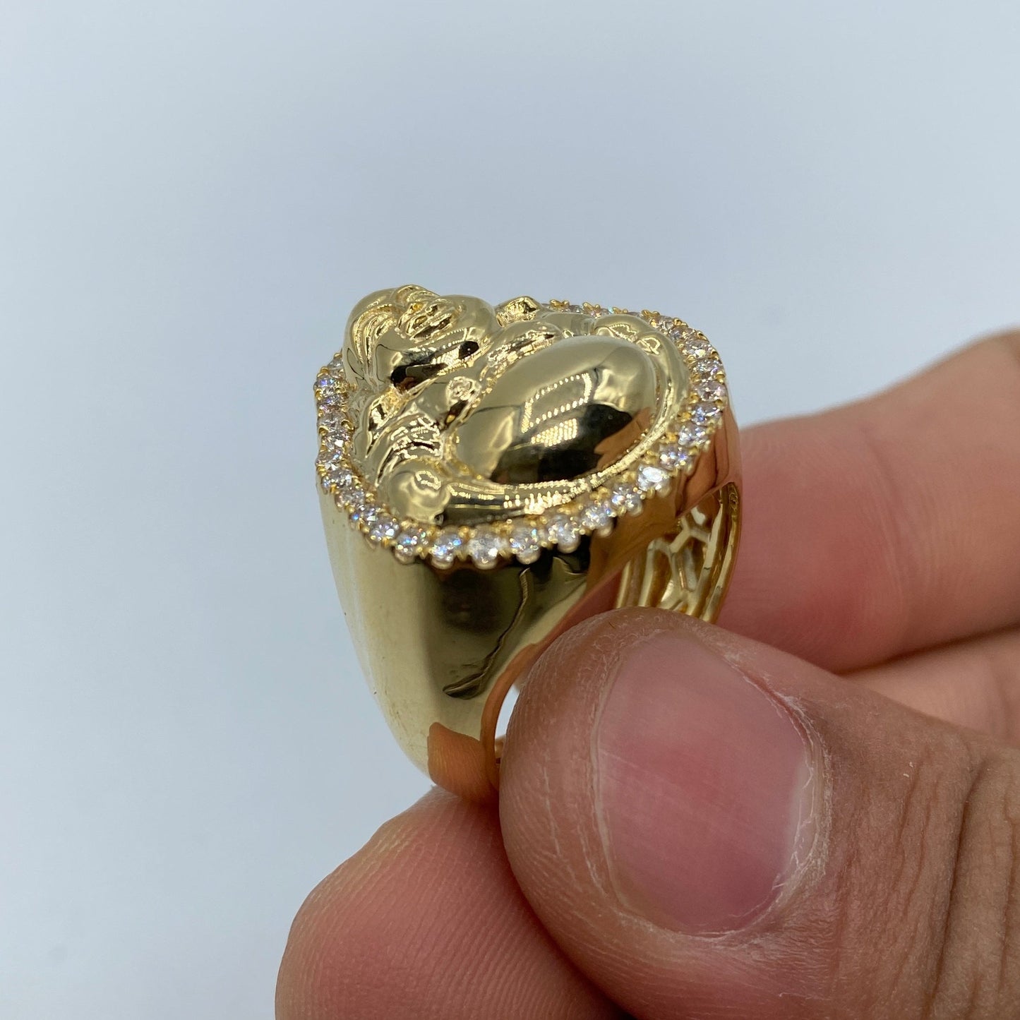 10K Buddha Diamond Ring