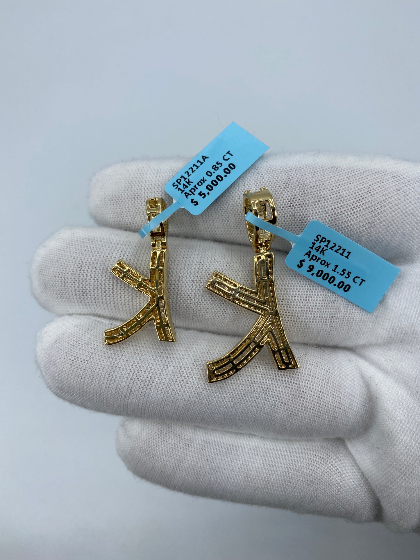 14K K Baguette Initial