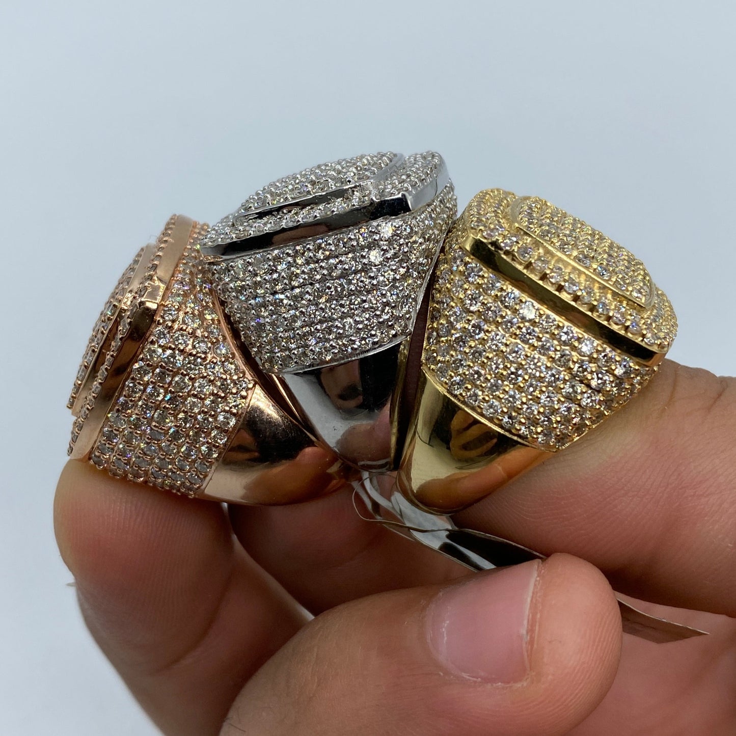 10K Square Jumbo Diamond Ring