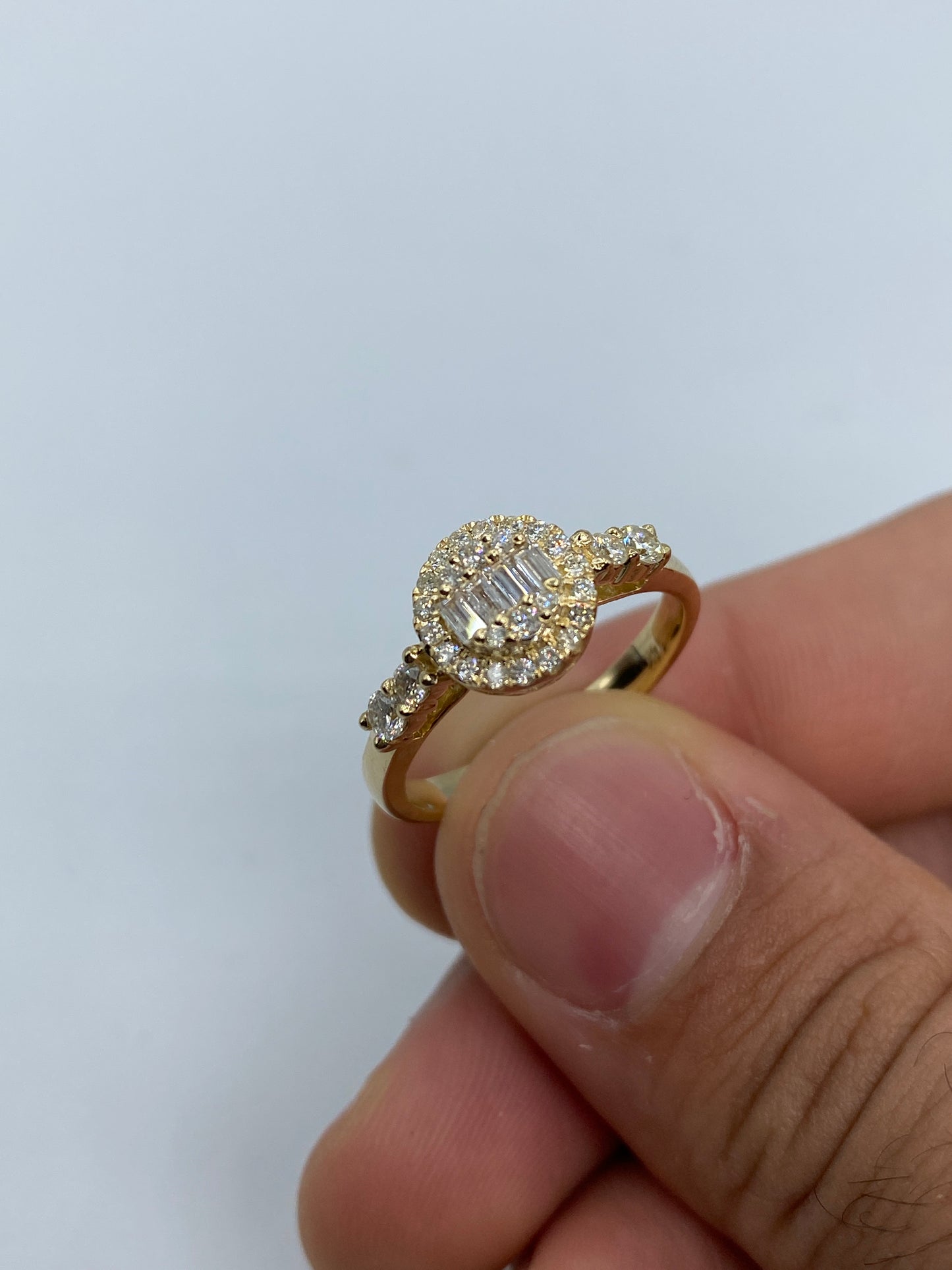 Circle Baguette Engagement Ring