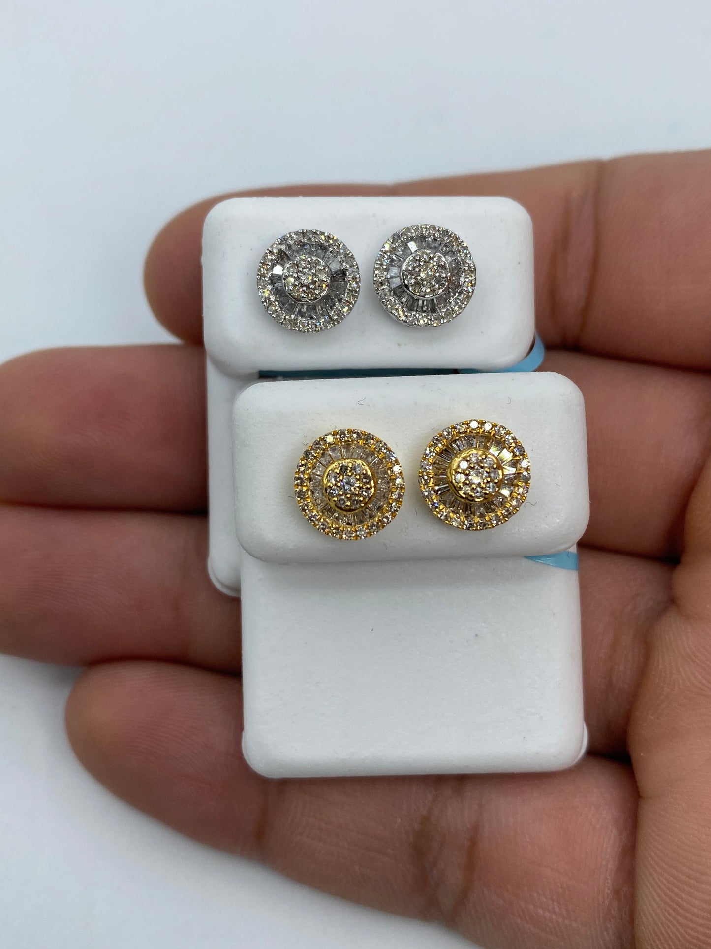 Circle Gutter Baguette Earrings