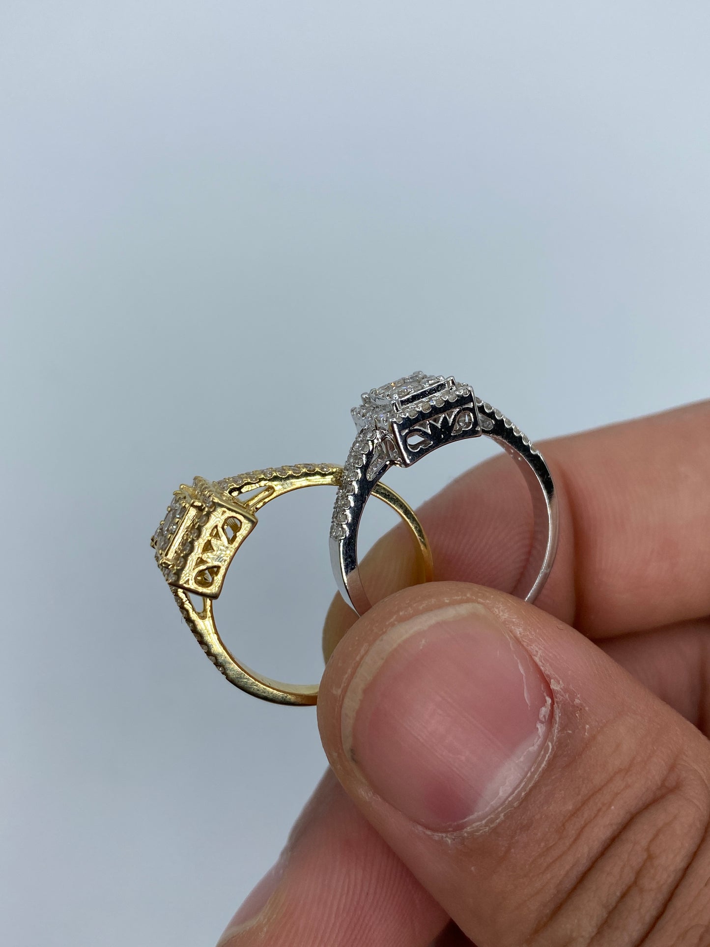 3D Square Engagement Ring