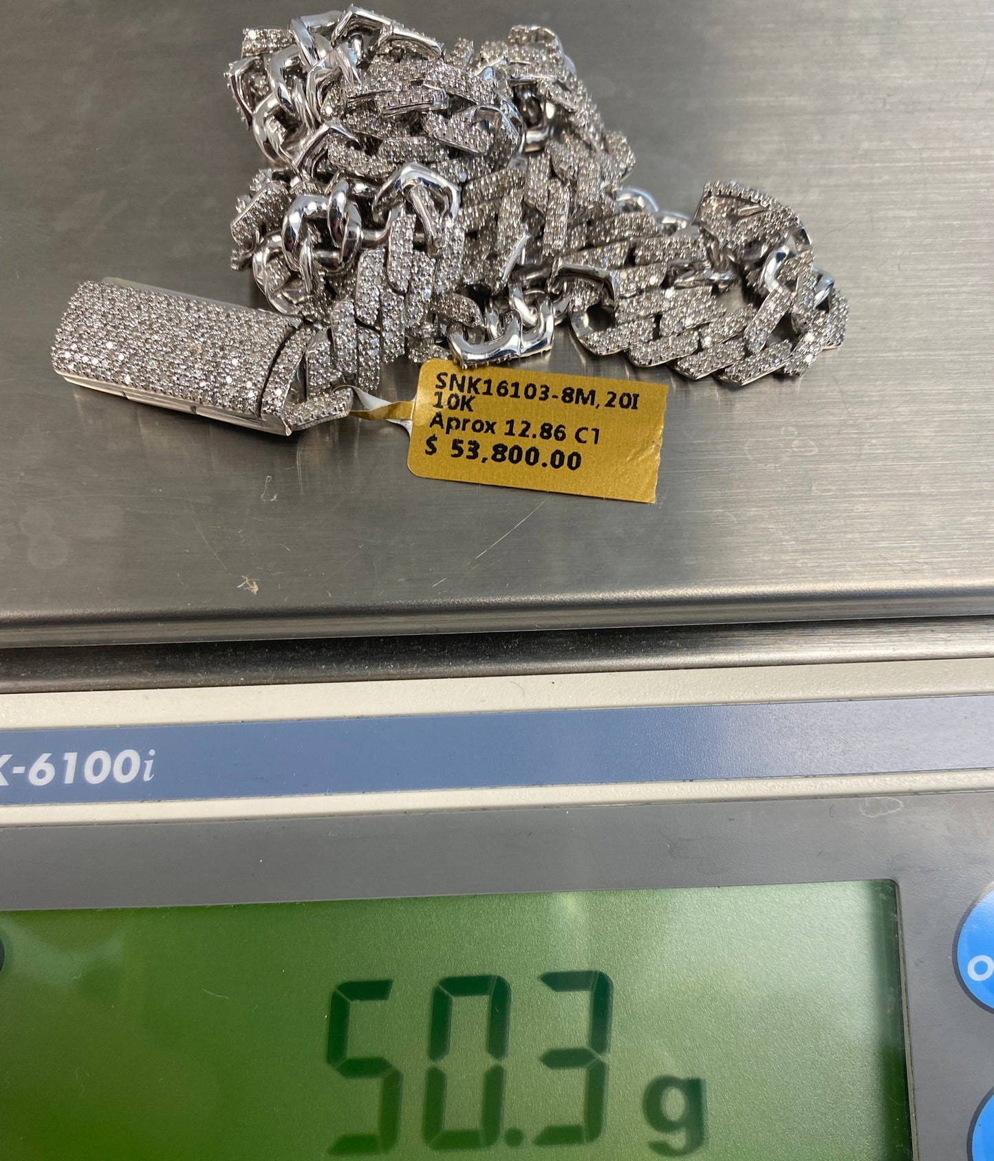 10K 8MM Cuban Link Diamond Chain 20"