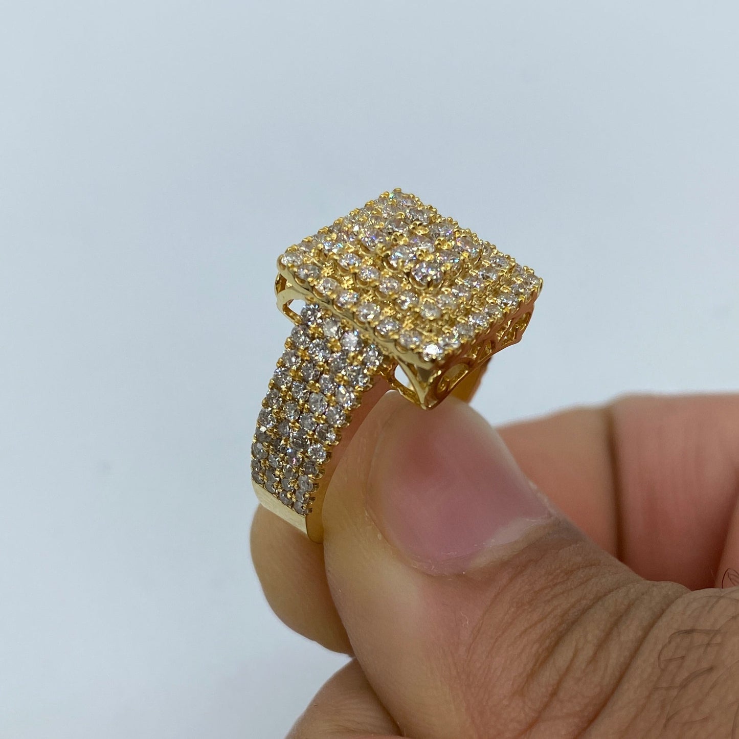 10K Square Love Diamond Ring