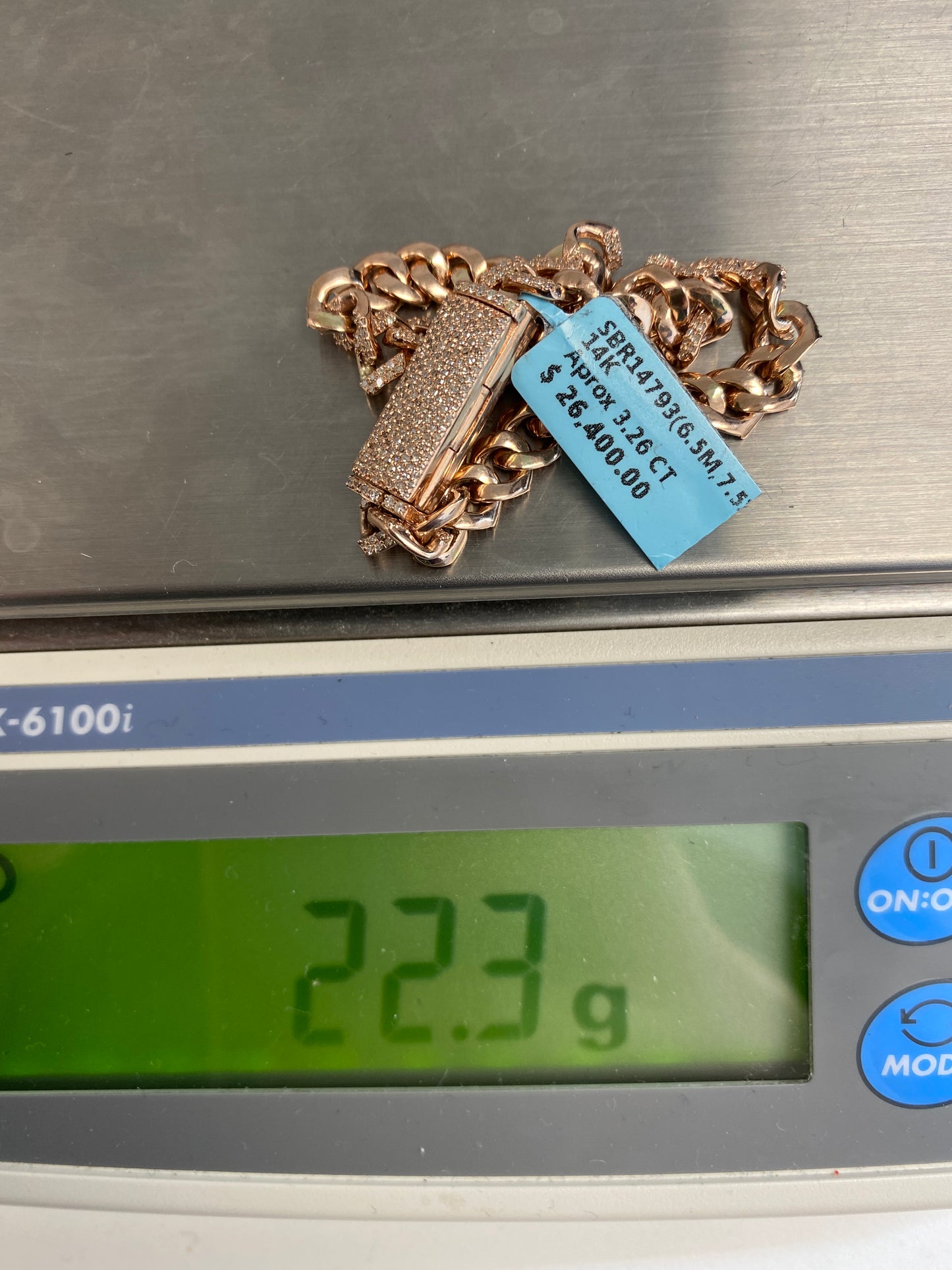 14K Cuban Bracelet 6.5mm, 7.5in