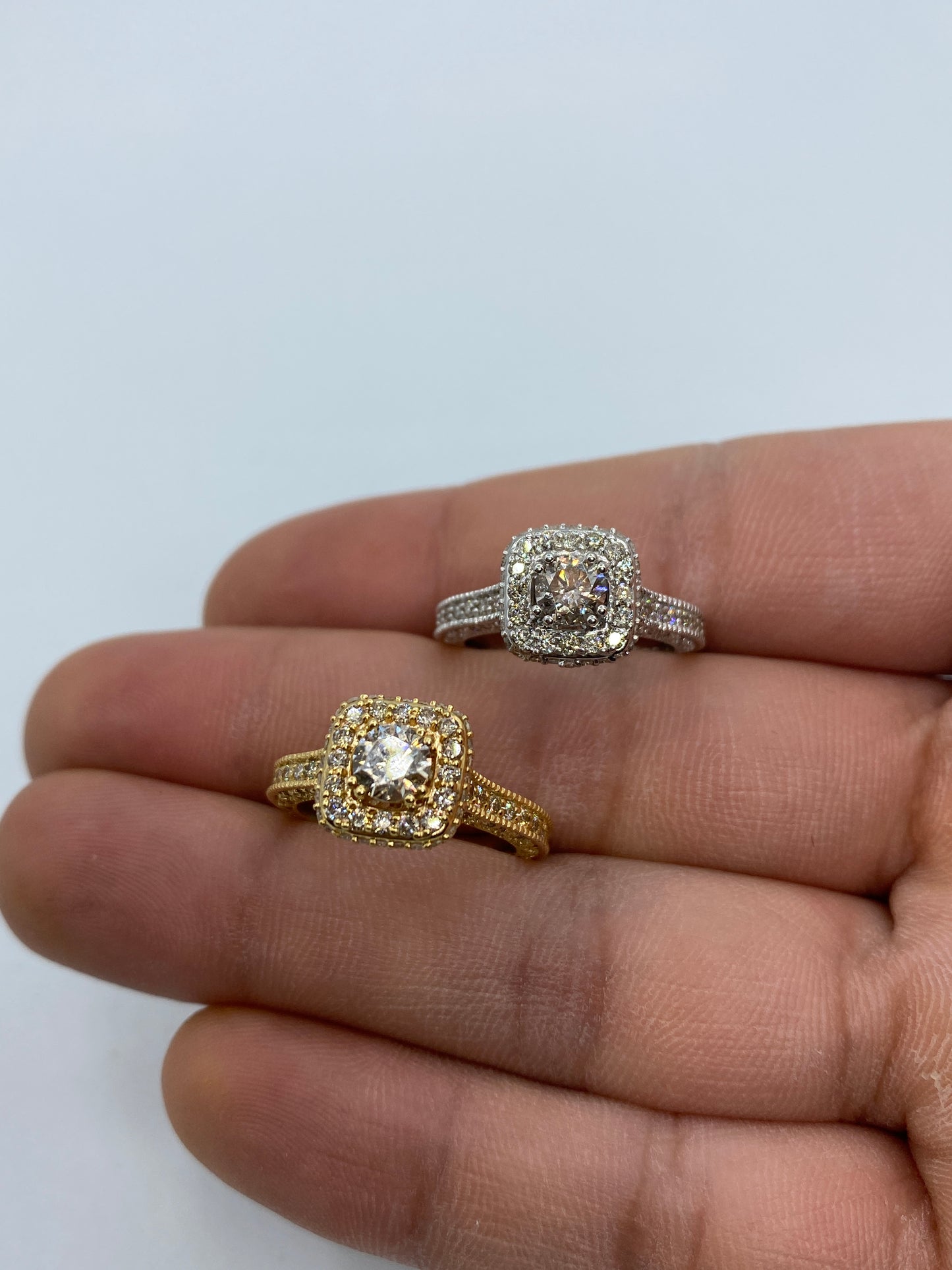 Large Center Stone Square Engagement Ring