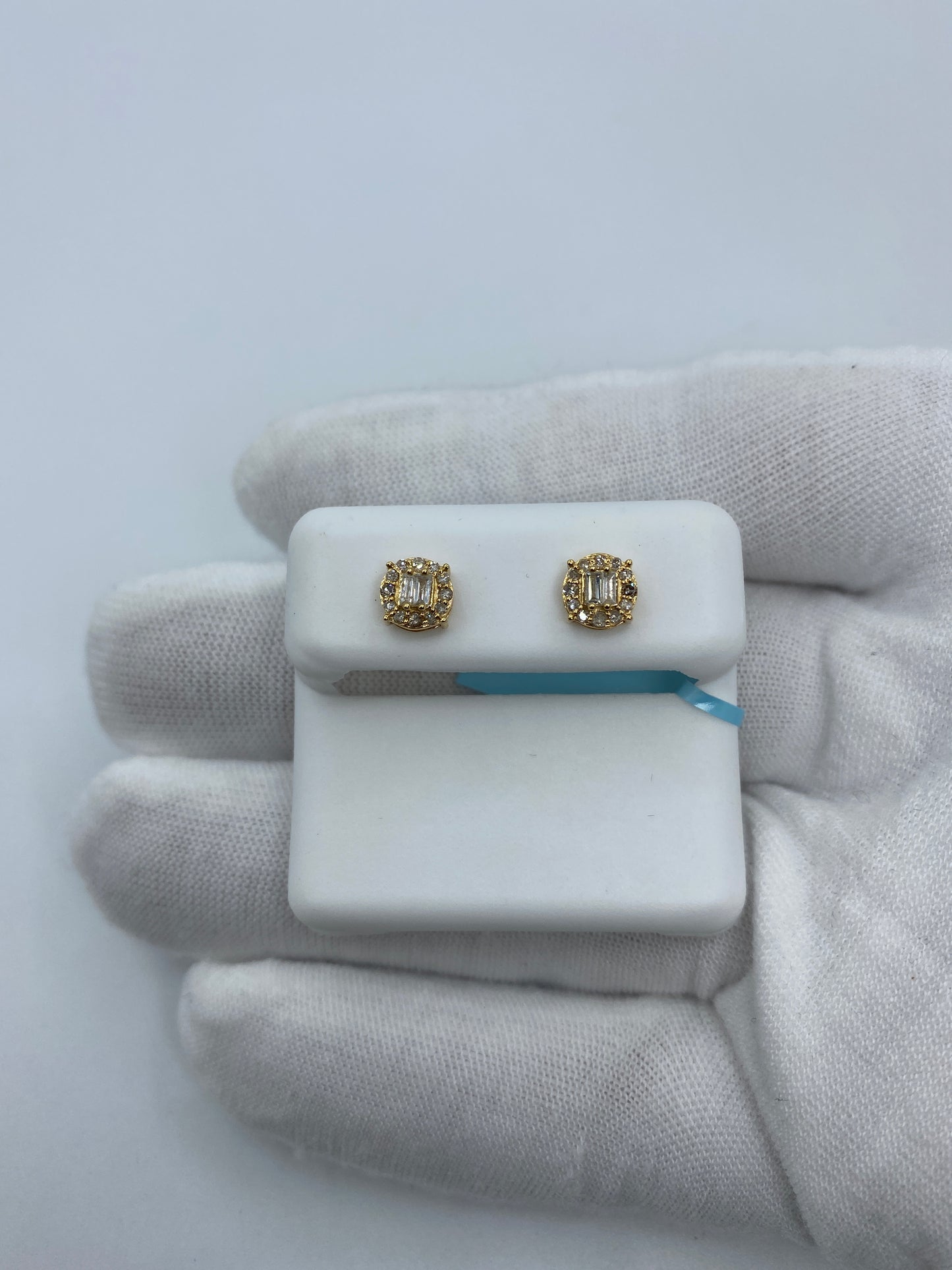 Circle Square Baguette Earrings