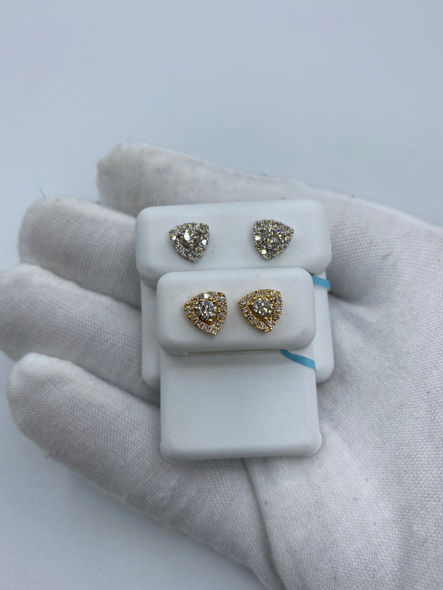 Triangle Large Center Stone Earrings