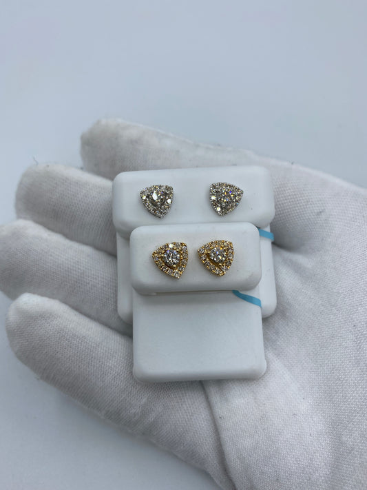 Triangle Large Center Stone Earrings