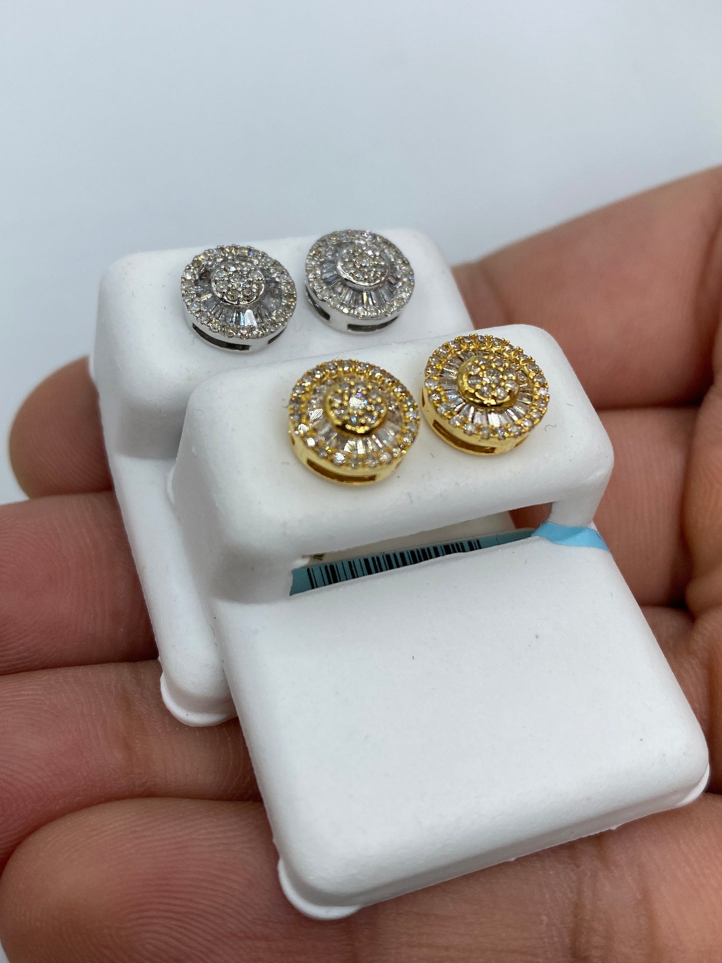 Circle Gutter Baguette Earrings