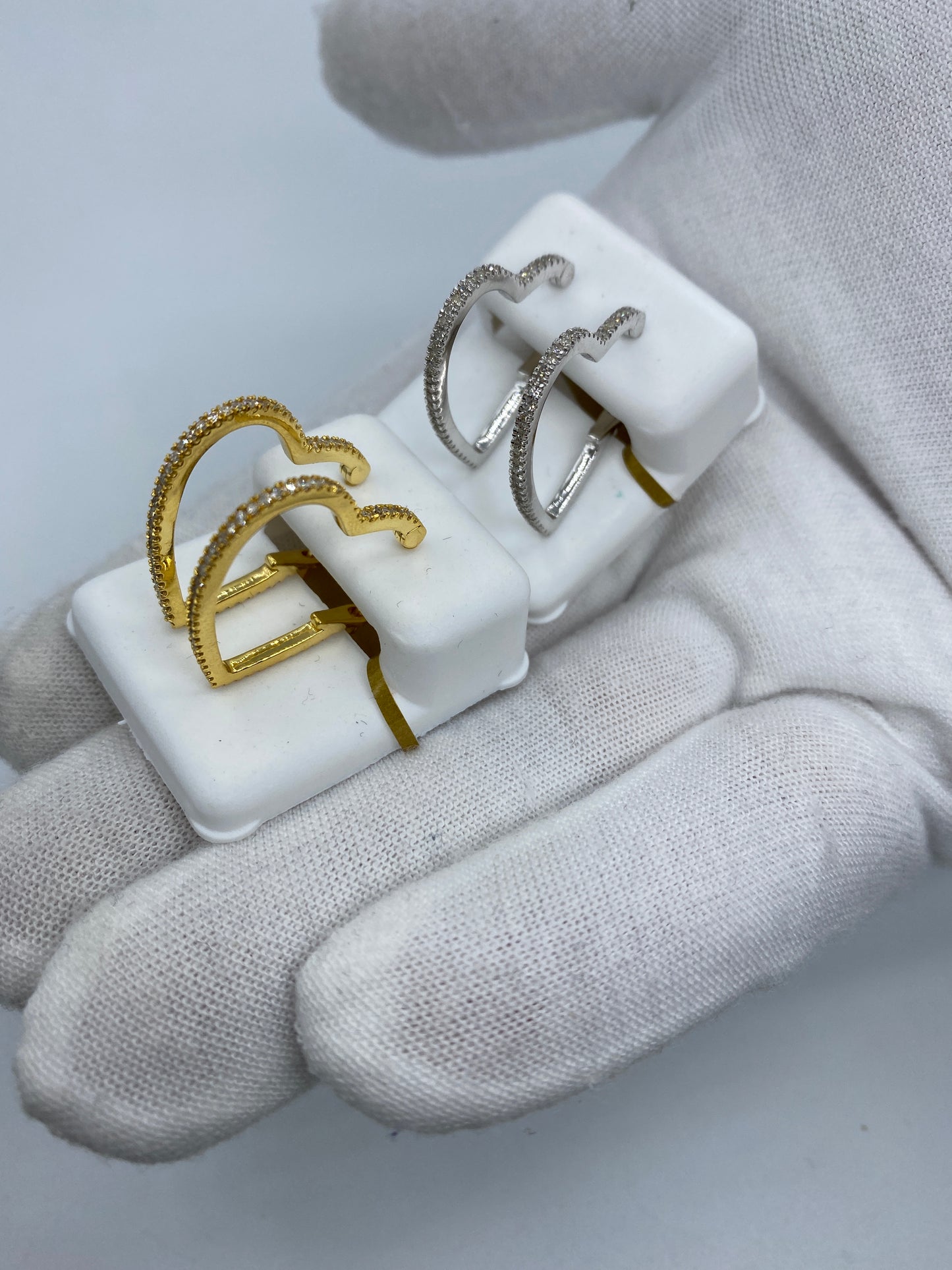 10K Heart Hoop Earrings