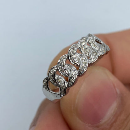 10K Cuban Link Diamond Ring (7M) Style #1