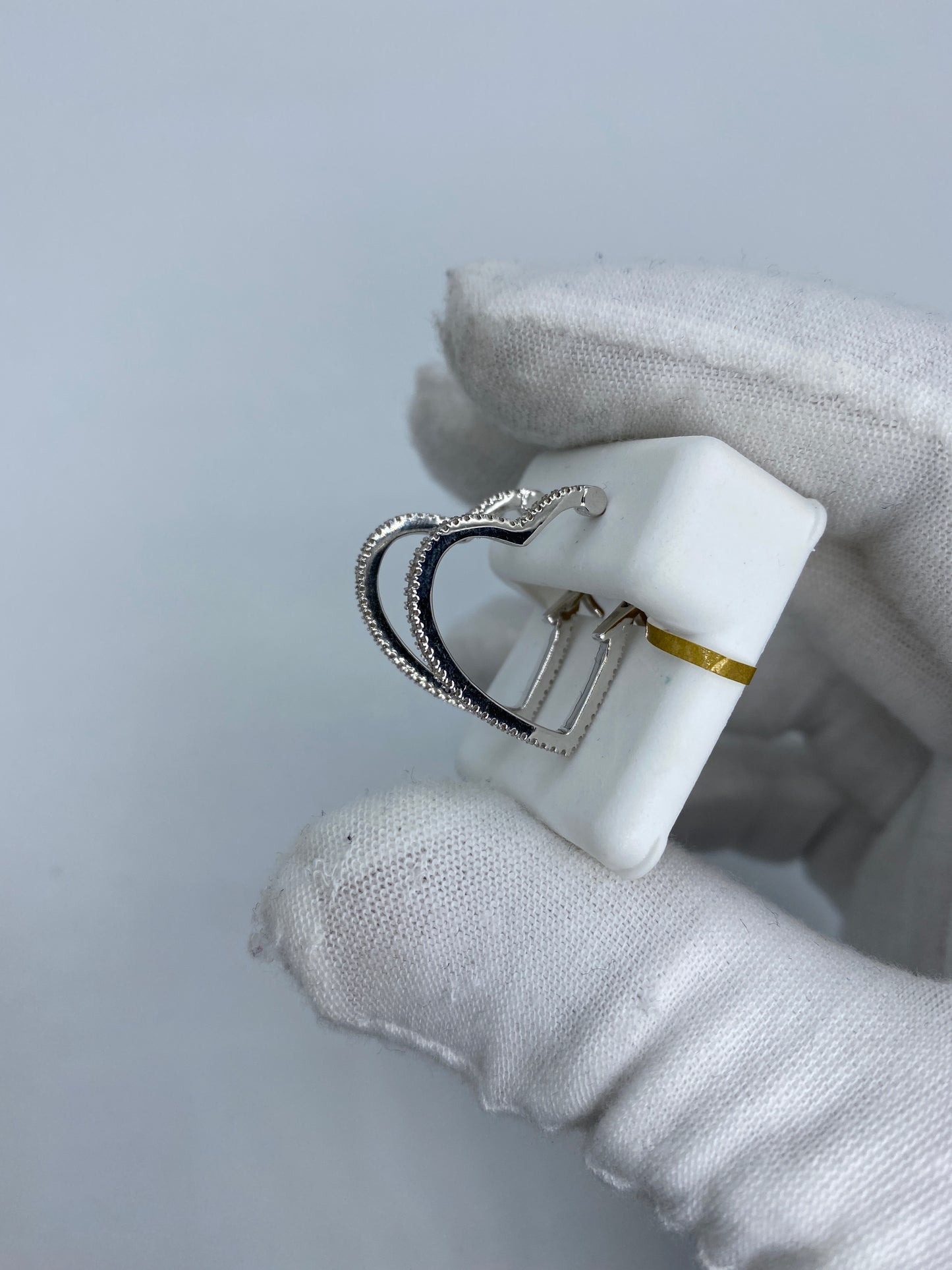 10K Heart Hoop Earrings