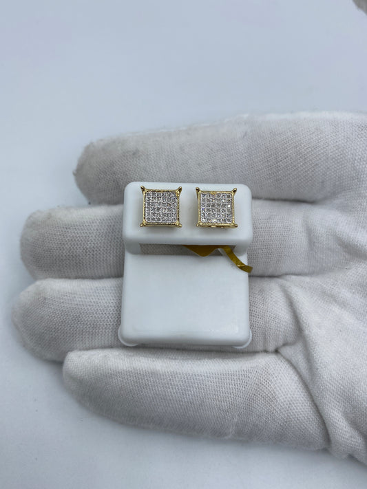 10K Square Earrings Size #3