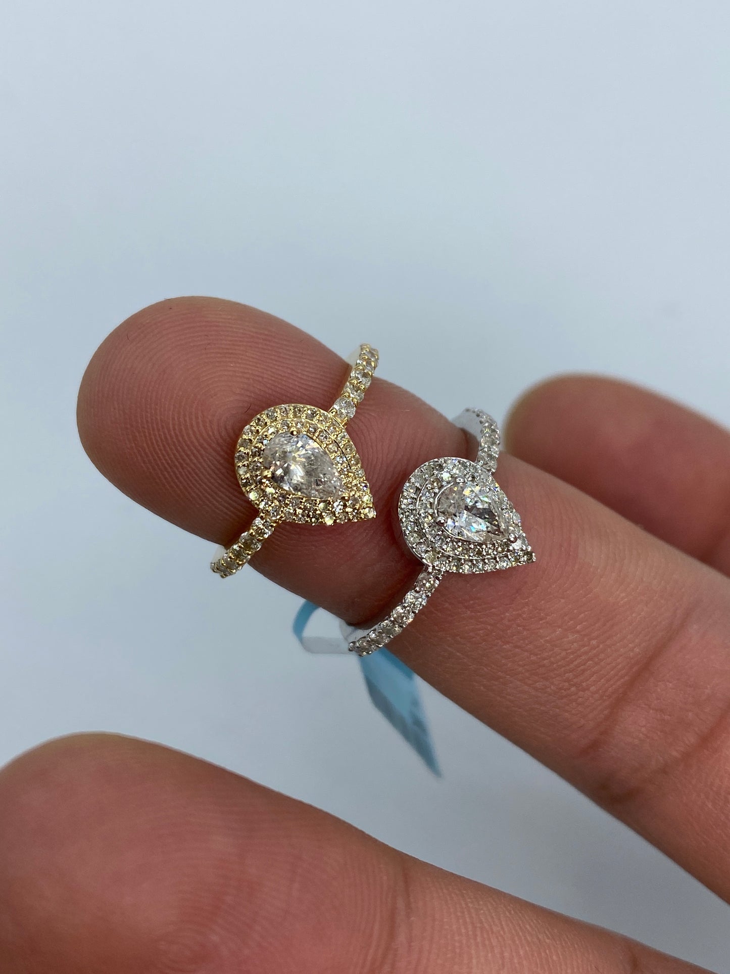 Pear Shape Large Center Stone Engagement Ring