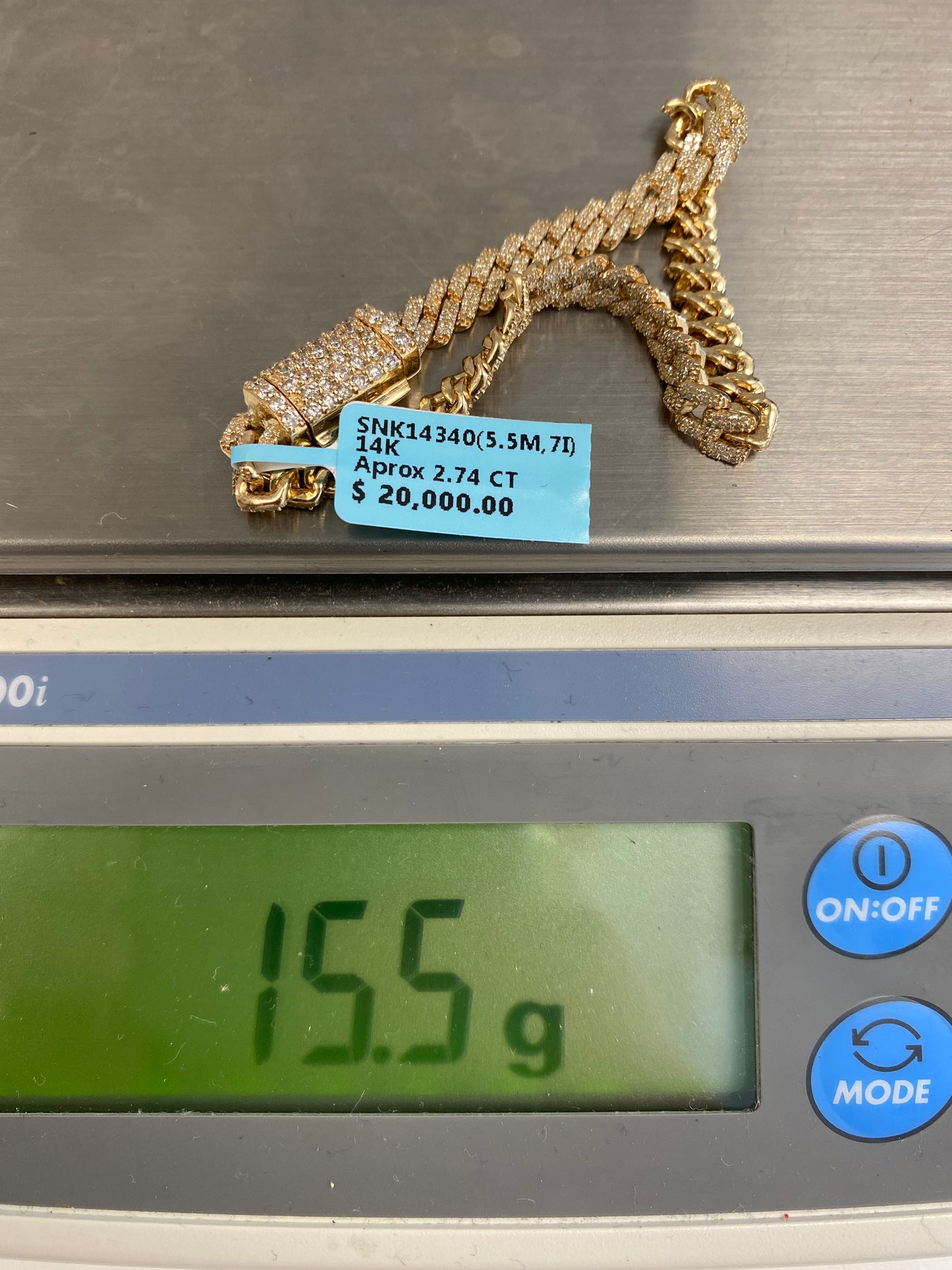 14K Cuban Bracelet 5.5mm, 7in