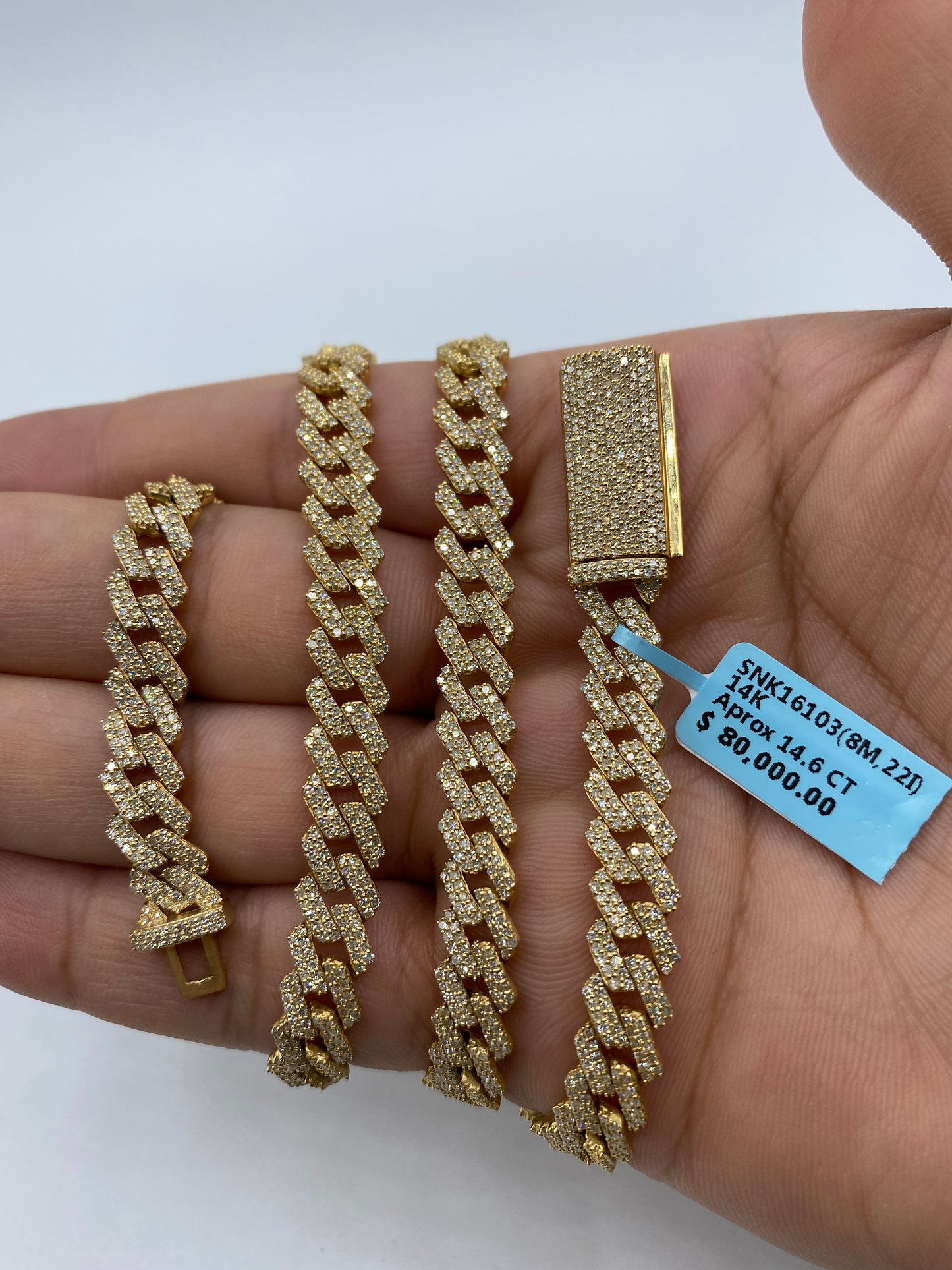14K Cuban Chain 8mm, 22in