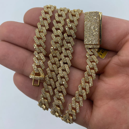10K 8MM Cuban Link Diamond Chain 22"