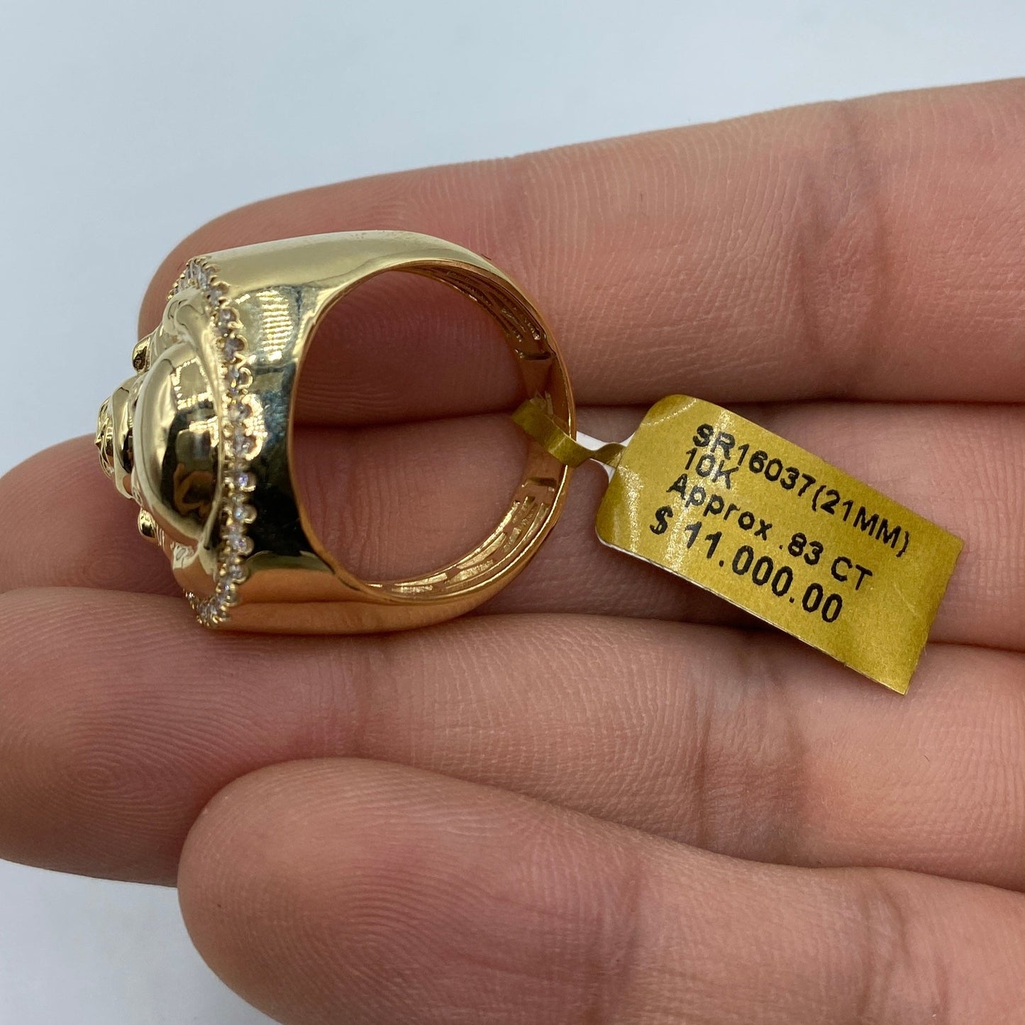 10K Buddha Diamond Ring