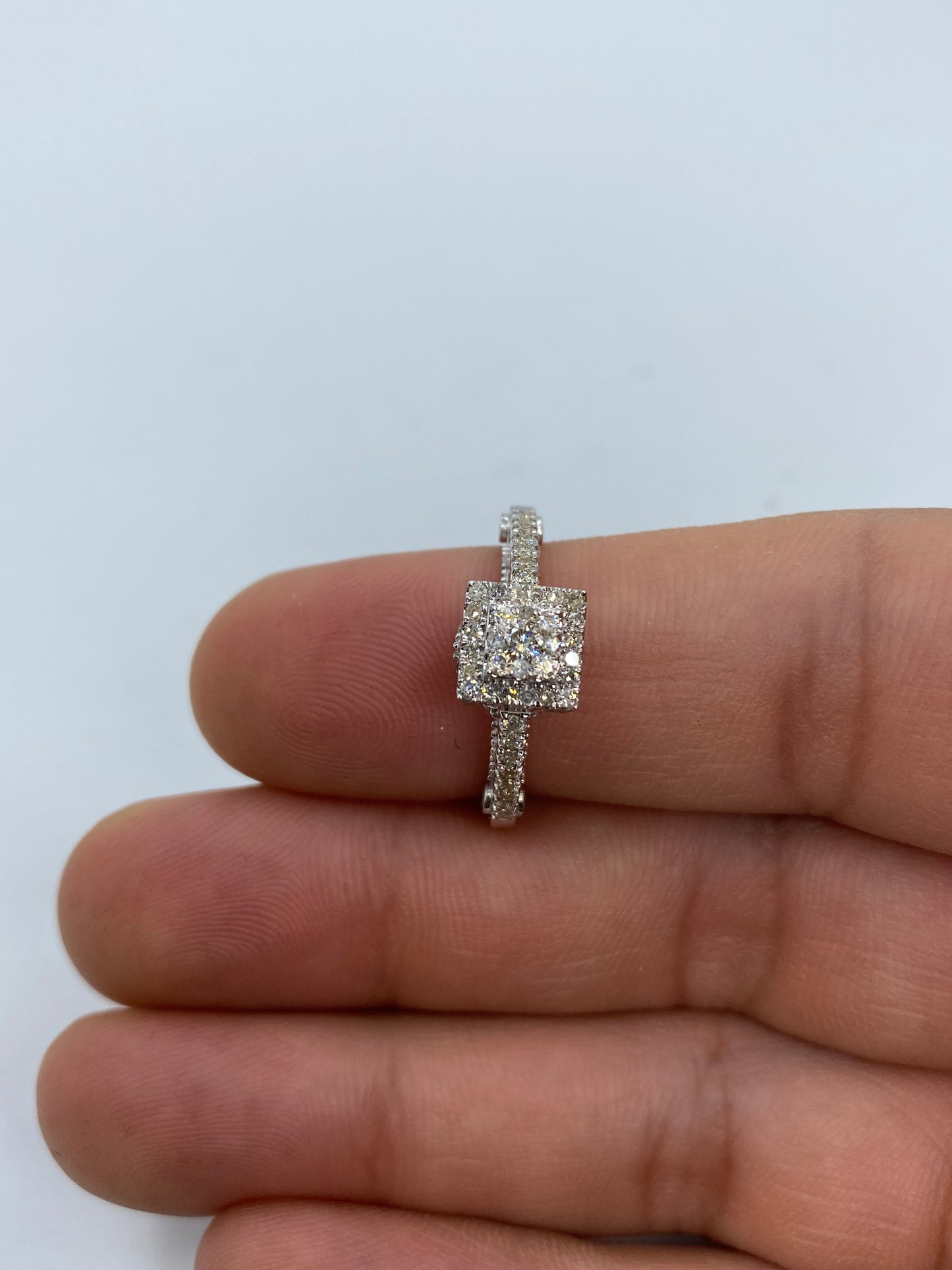 3D Square Engagement Ring