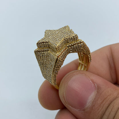 10K 3D Star Diamond Ring