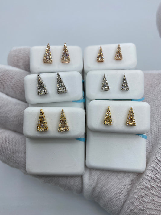 Isosceles Triangle Baguette Earrings