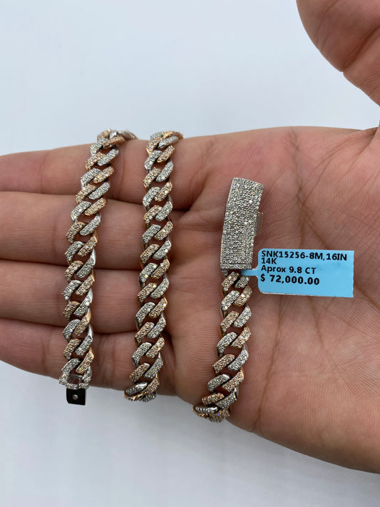 14K Cuban Chain 8mm, 16in