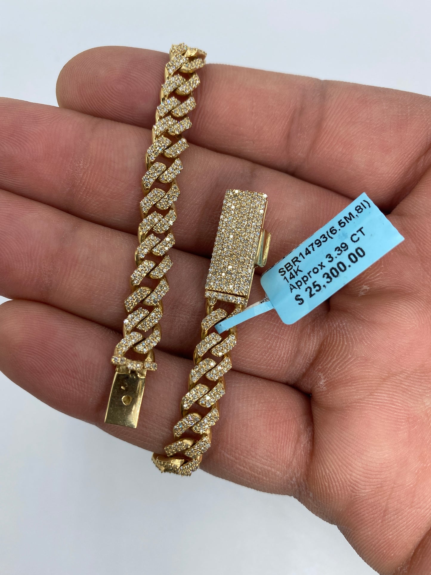 14K Cuban Bracelet 6.5mm, 8in