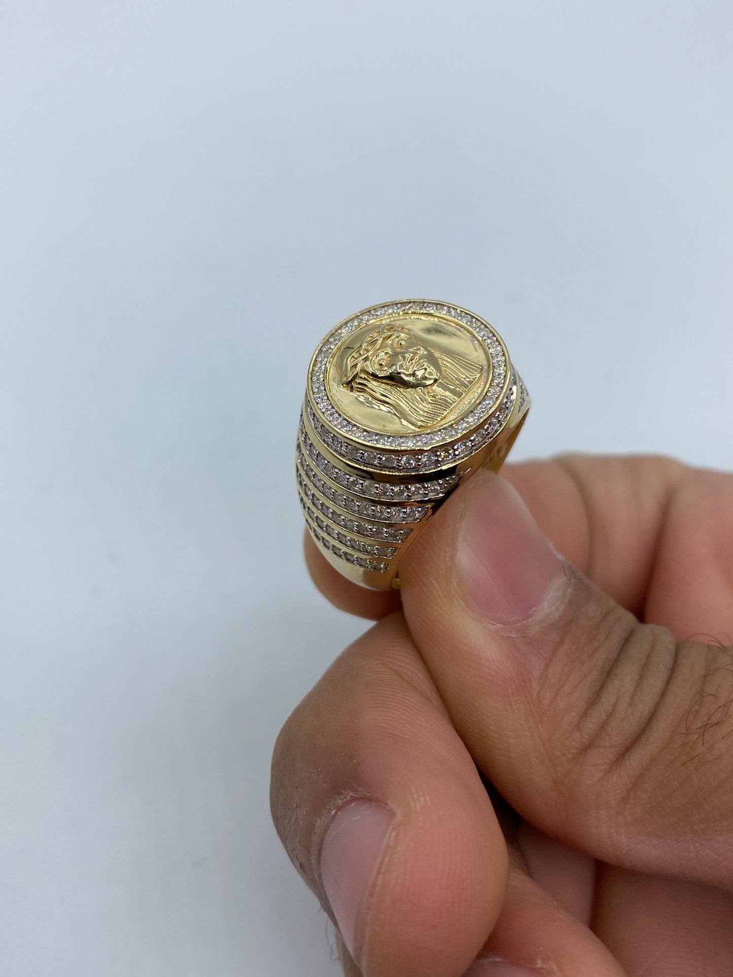 10K Jesus Face Ring