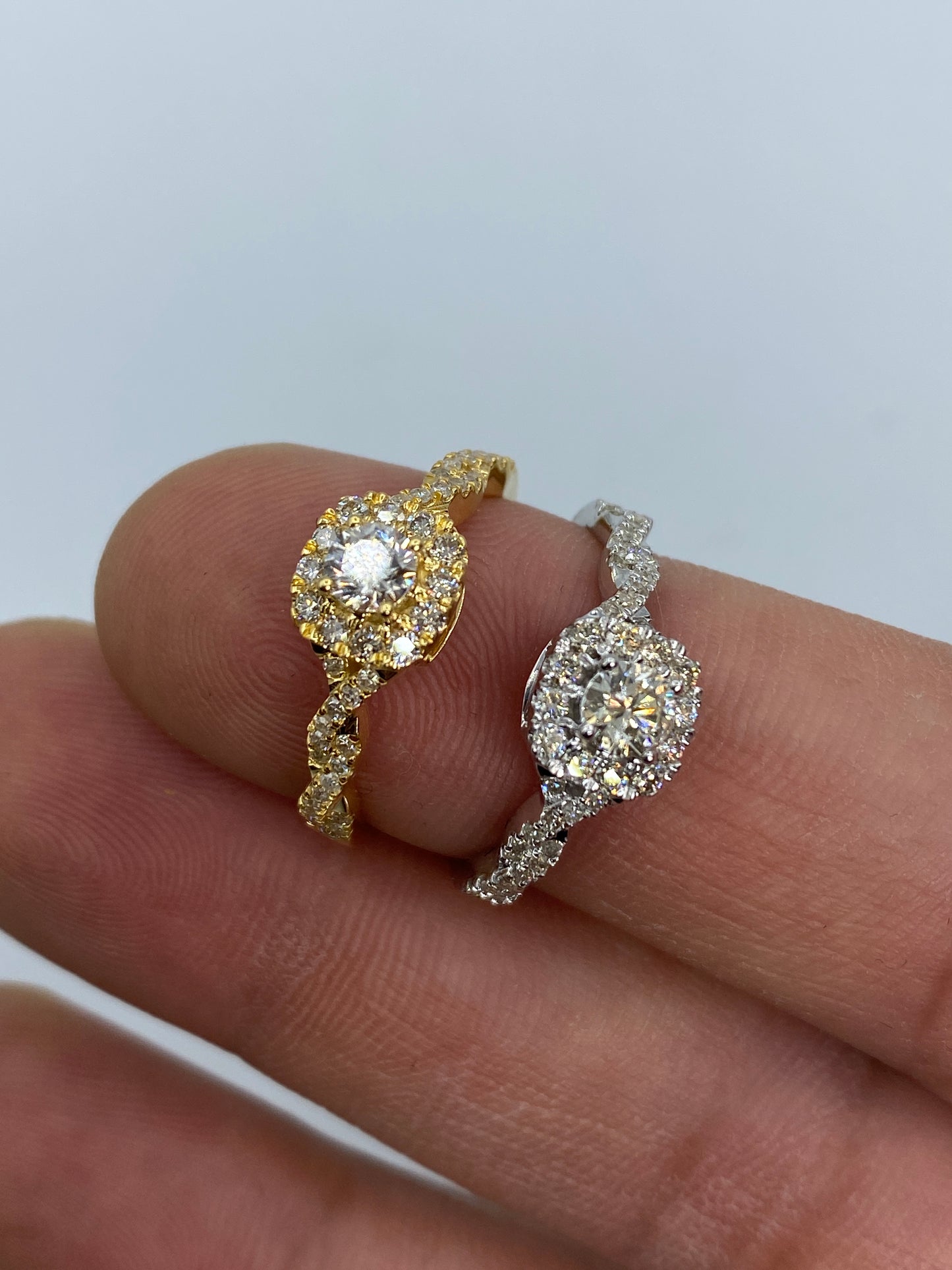 Large Center Stone Spiral Engagement Ring