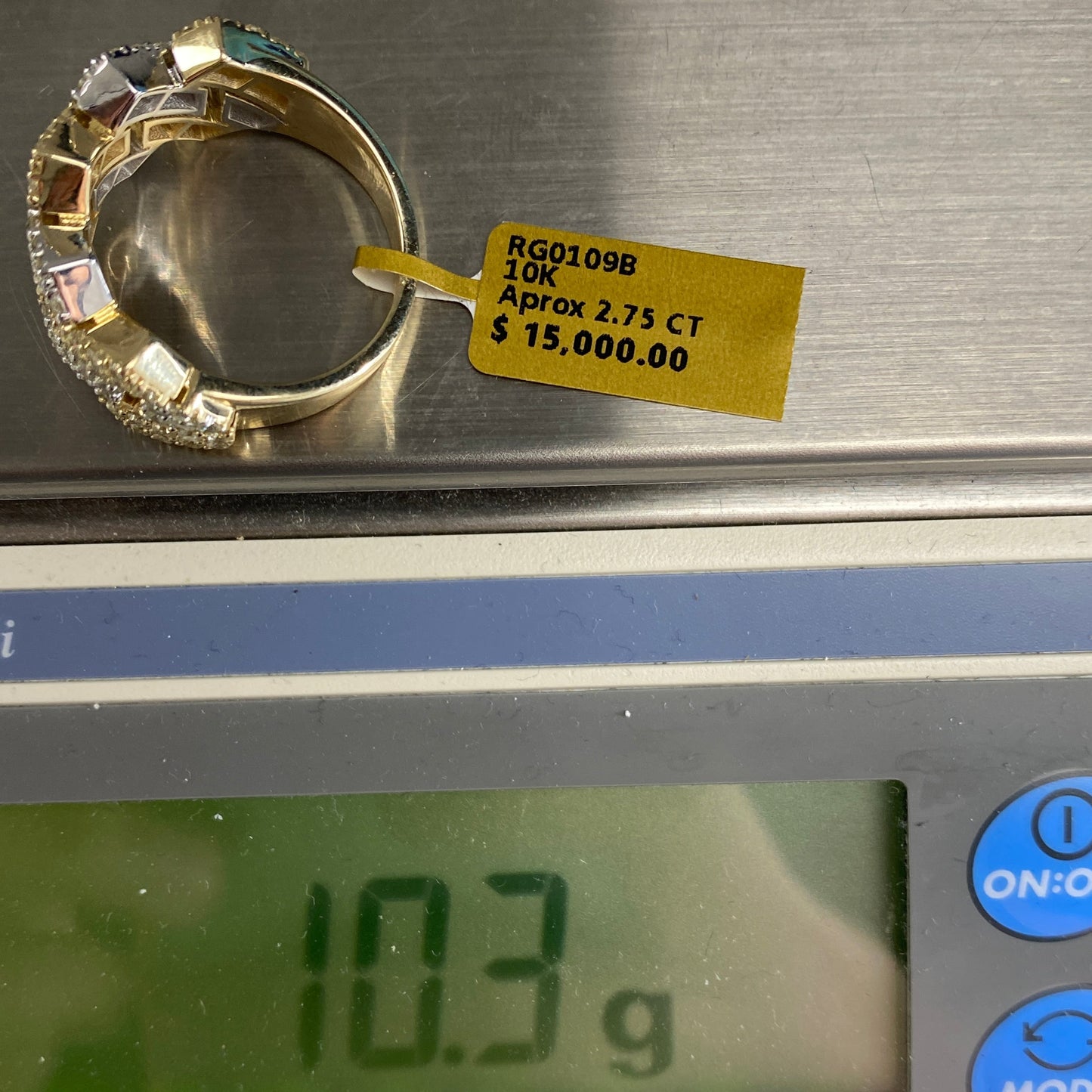 10K Cuban Link Diamond Ring Style #4