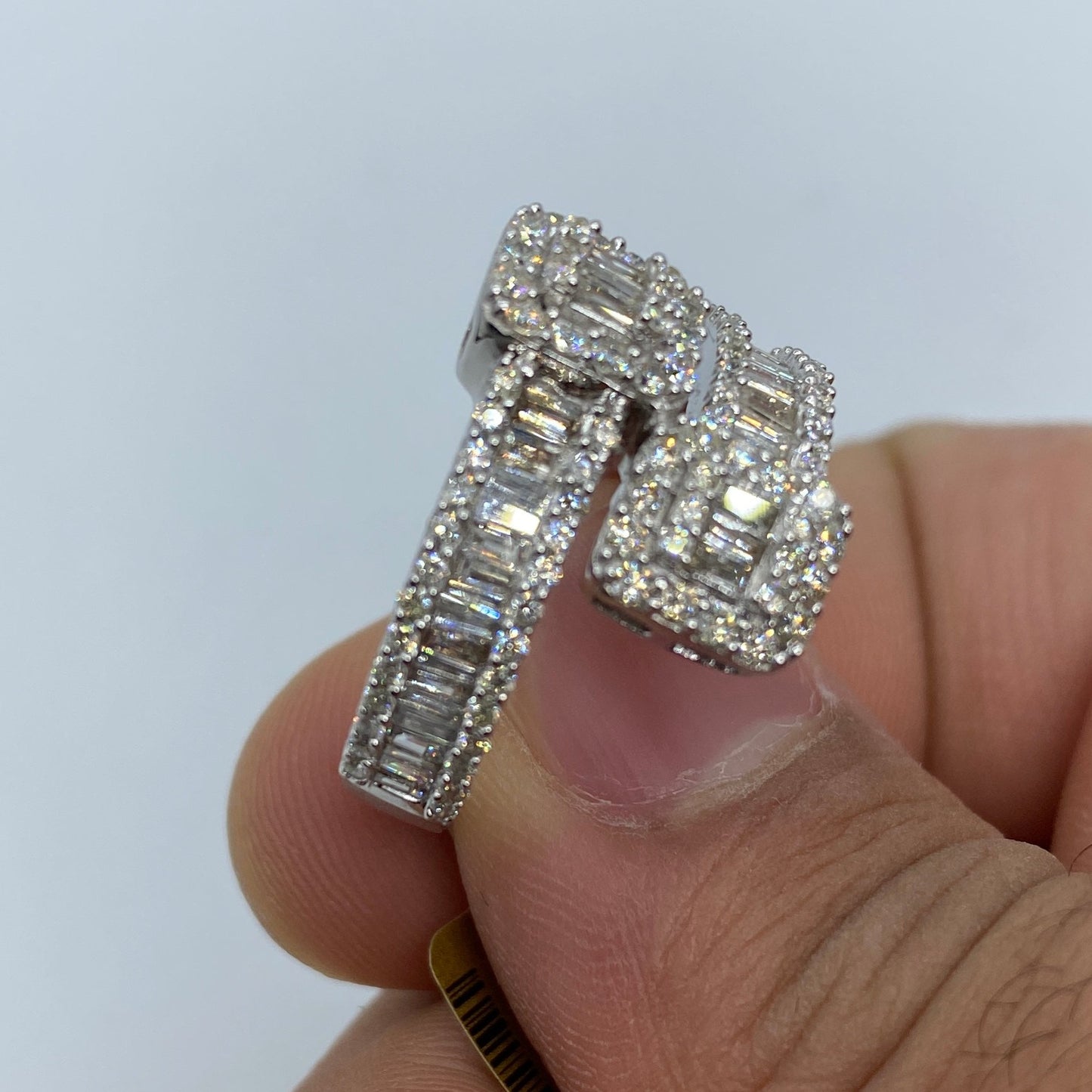 10K Bangle Diamond Baguette Ring