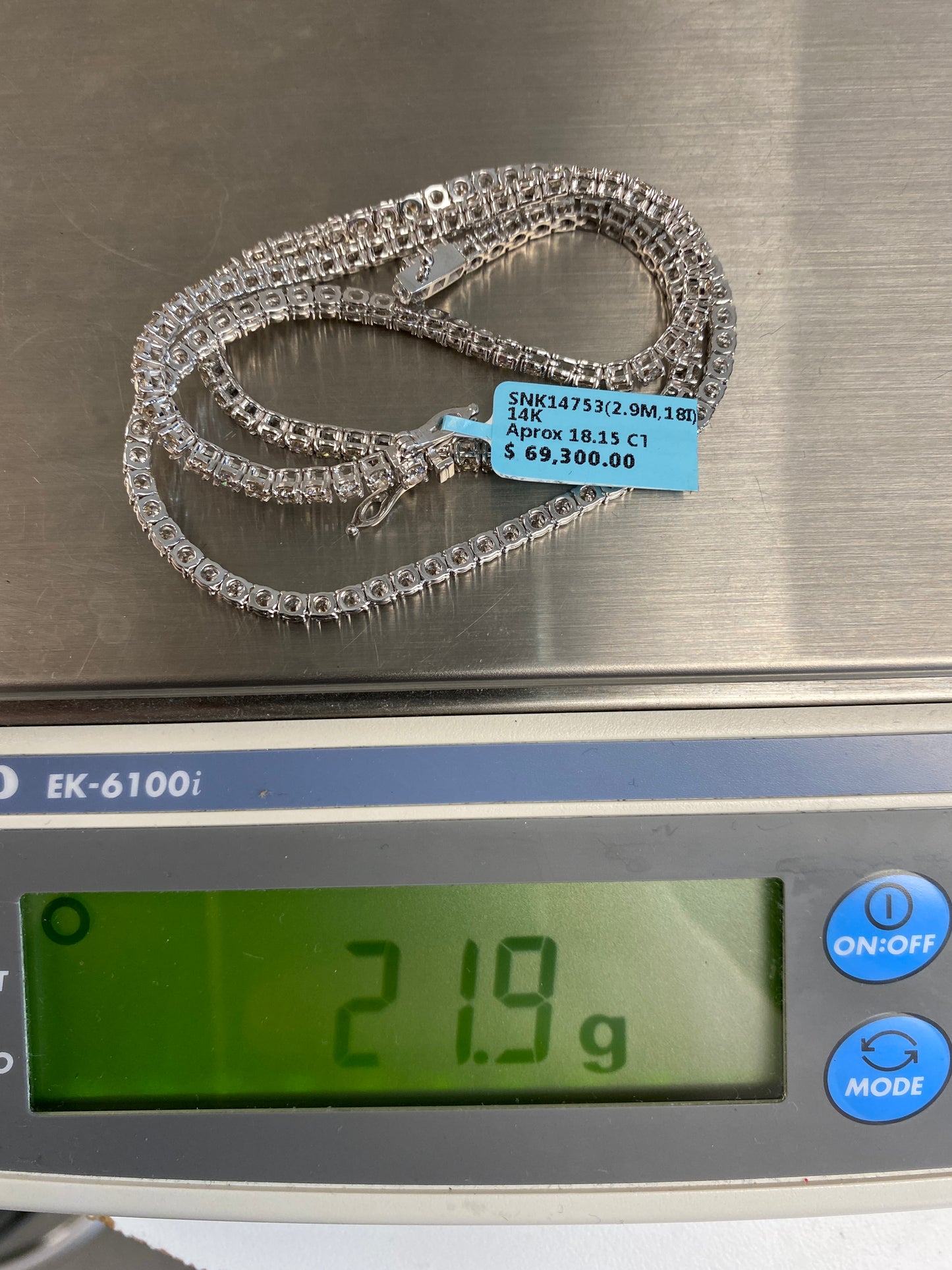 14K Tennis Chain 2.9mm, 18in