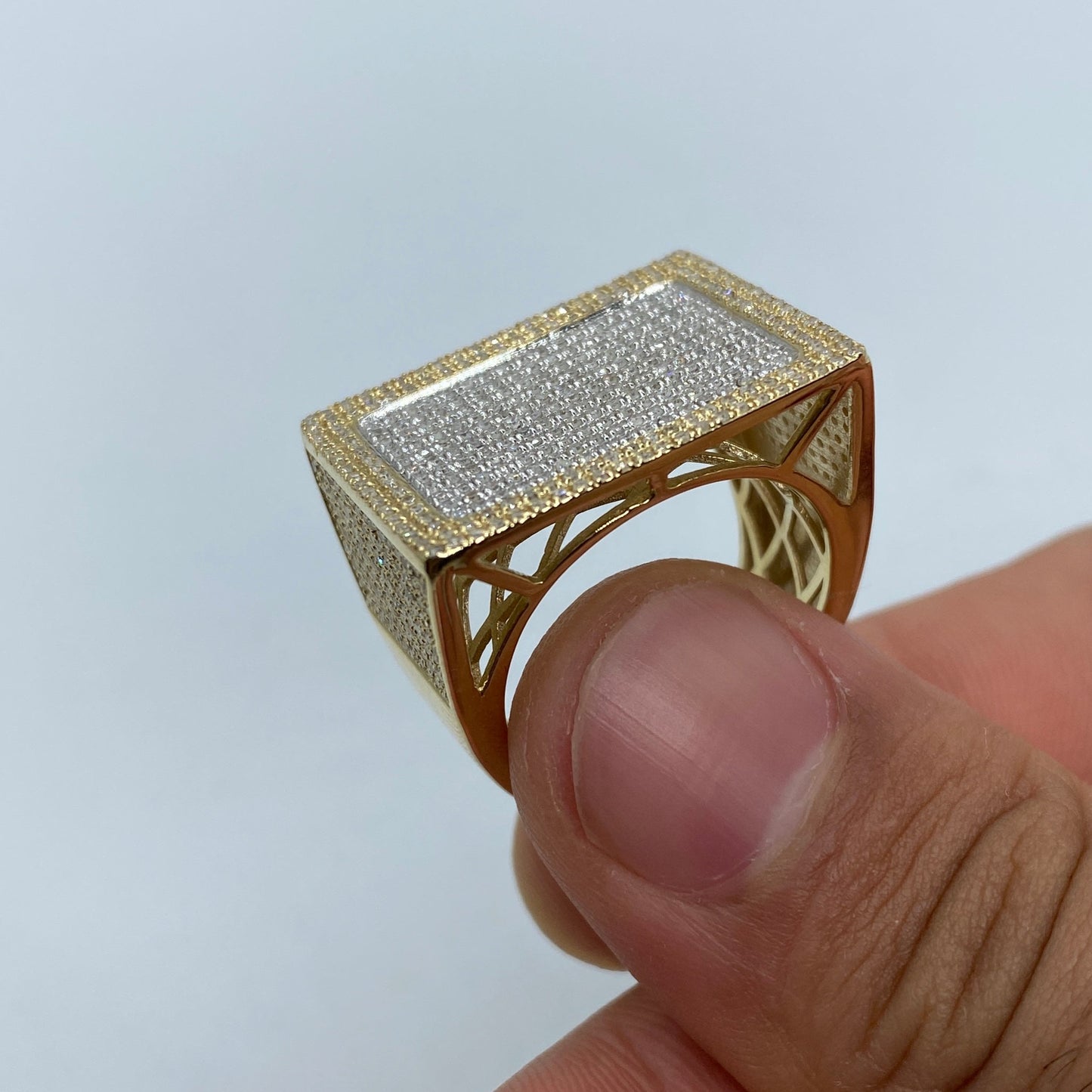 10K Rectangle Angelic Diamond Ring