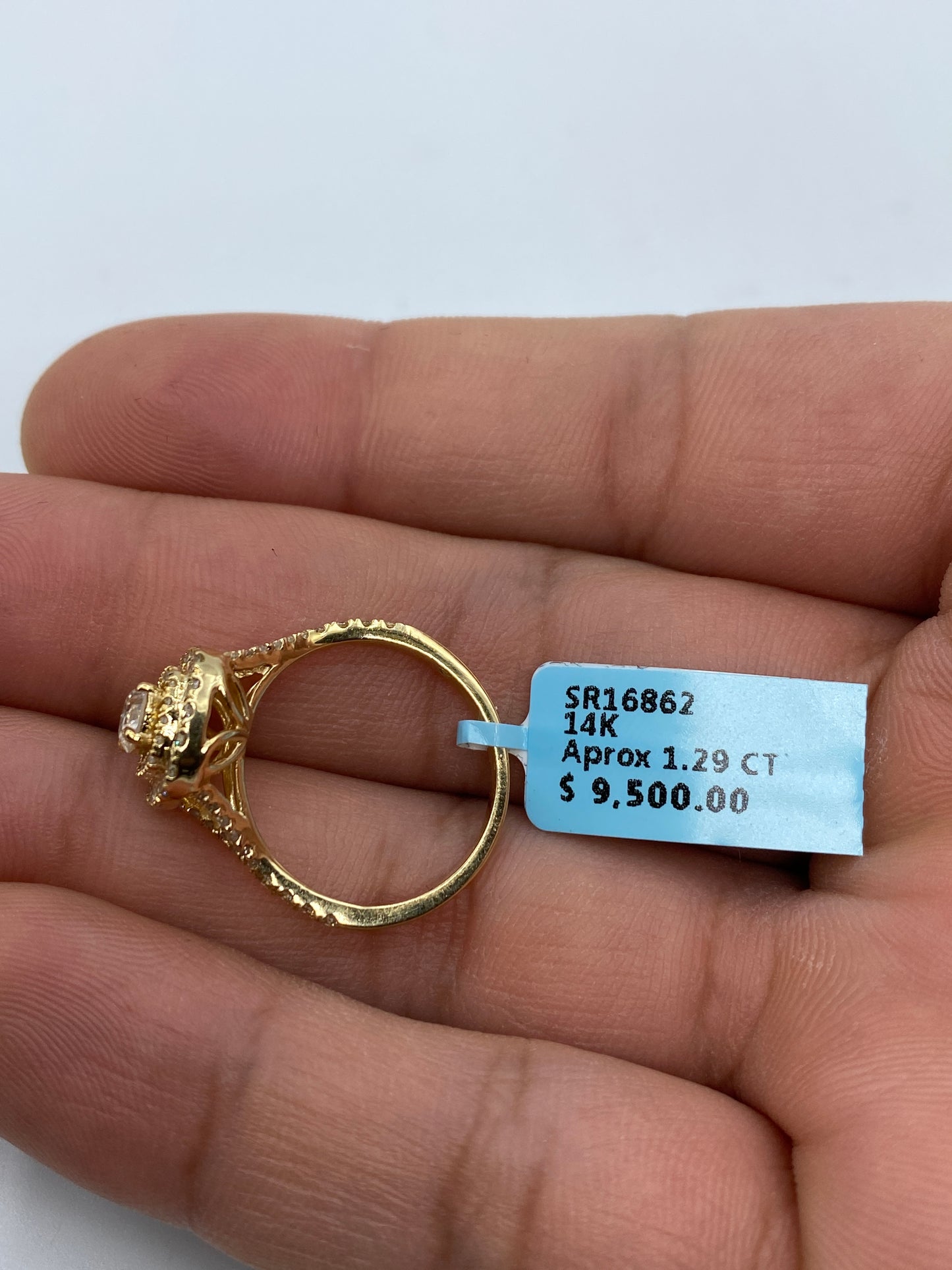 Wide Square Engagement Ring Large Center Stone