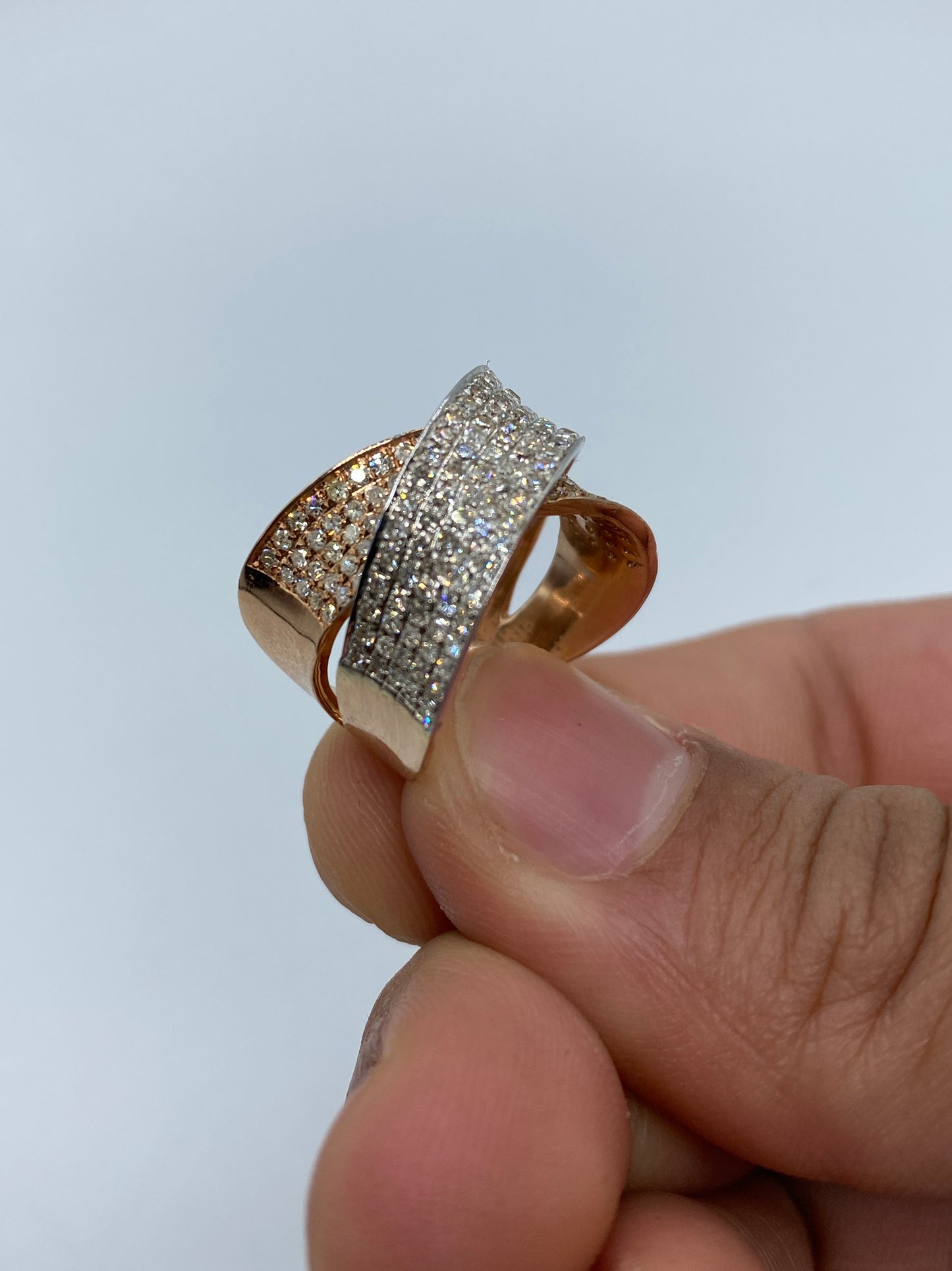 Two-Tone Warp Ladies Ring