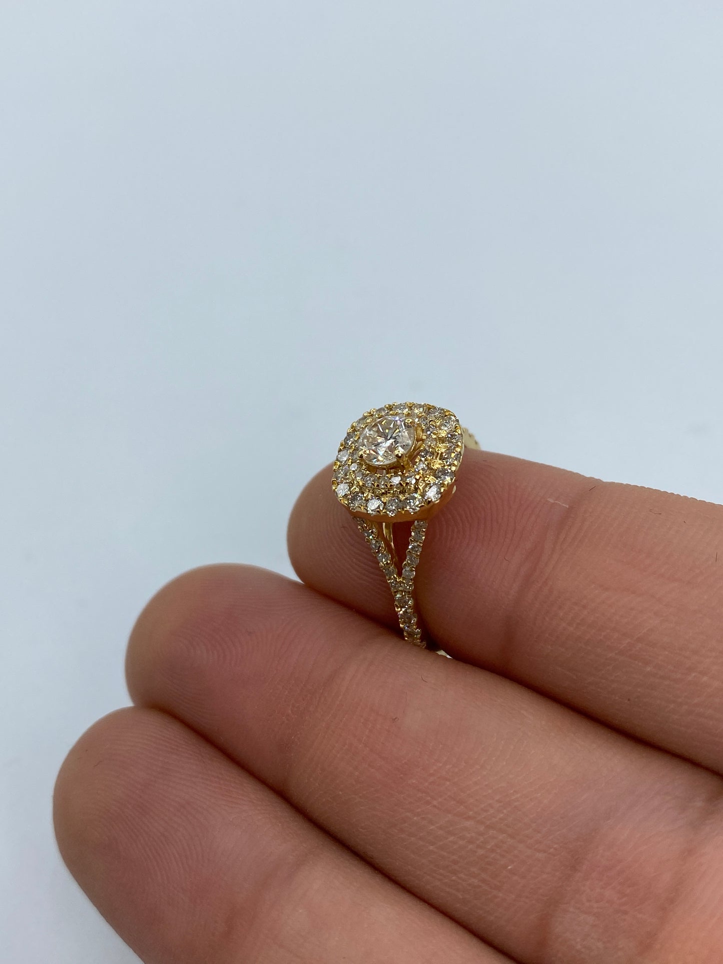 Wide Square Engagement Ring Large Center Stone