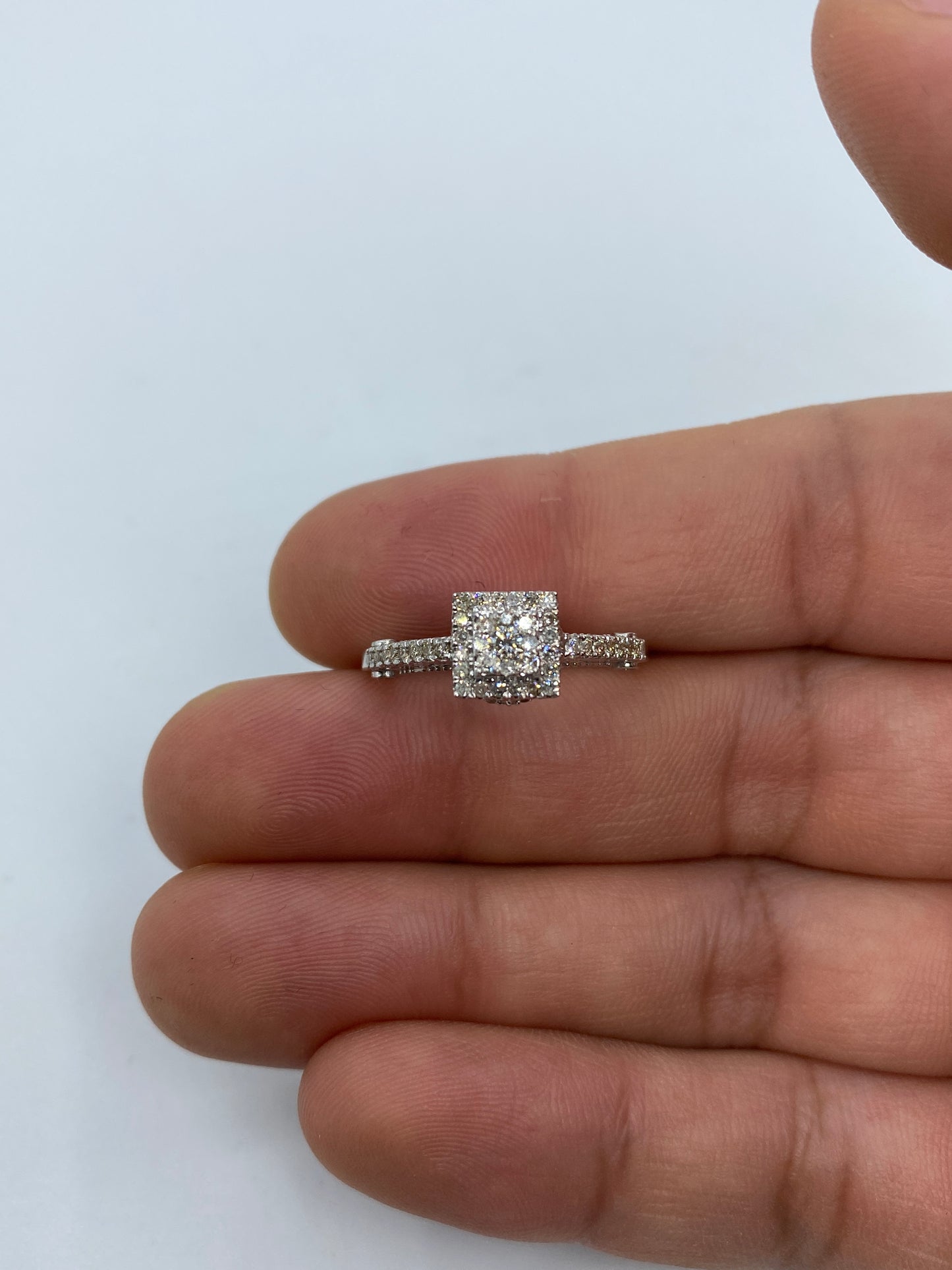 3D Square Engagement Ring
