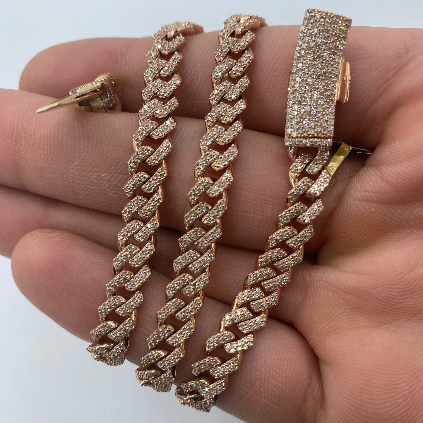 10K 6.5MM Cuban Link Diamond Chain 18"