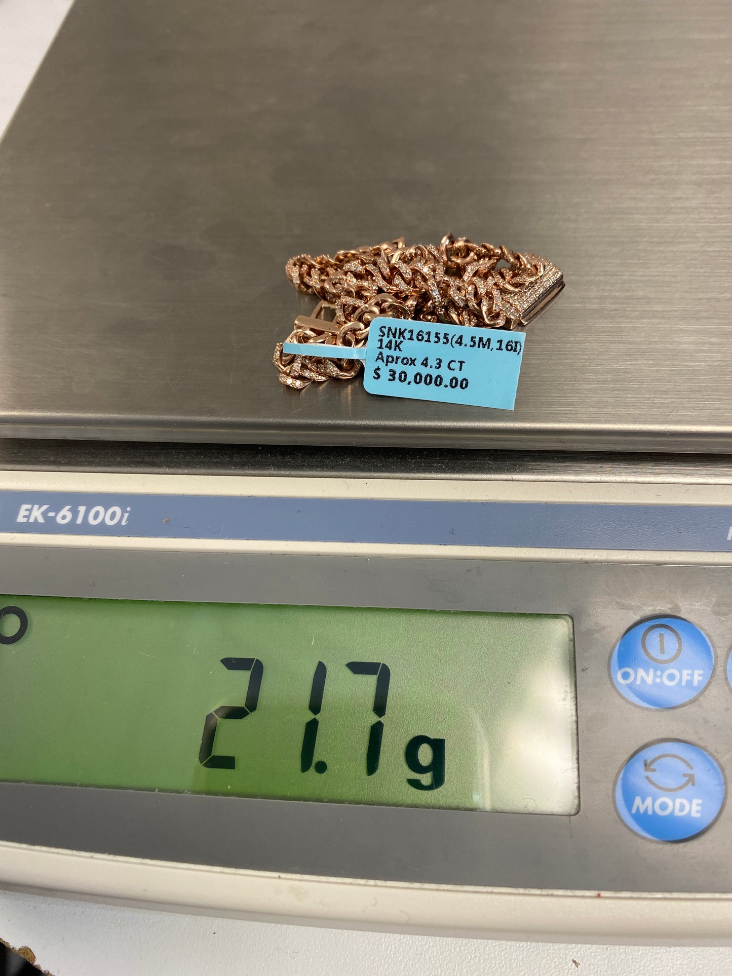 14K Cuban Chain 4.5mm, 16in