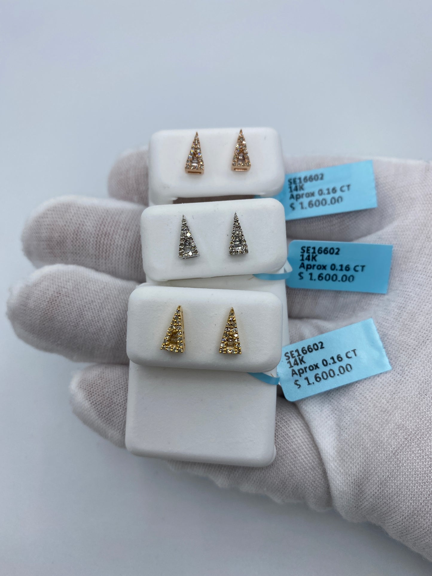 Isosceles Triangle Baguette Earrings