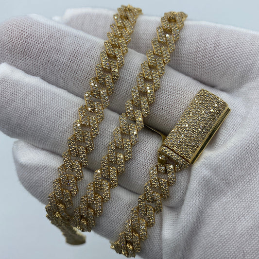 10K 8MM Cuban Link Diamond Chain 18"