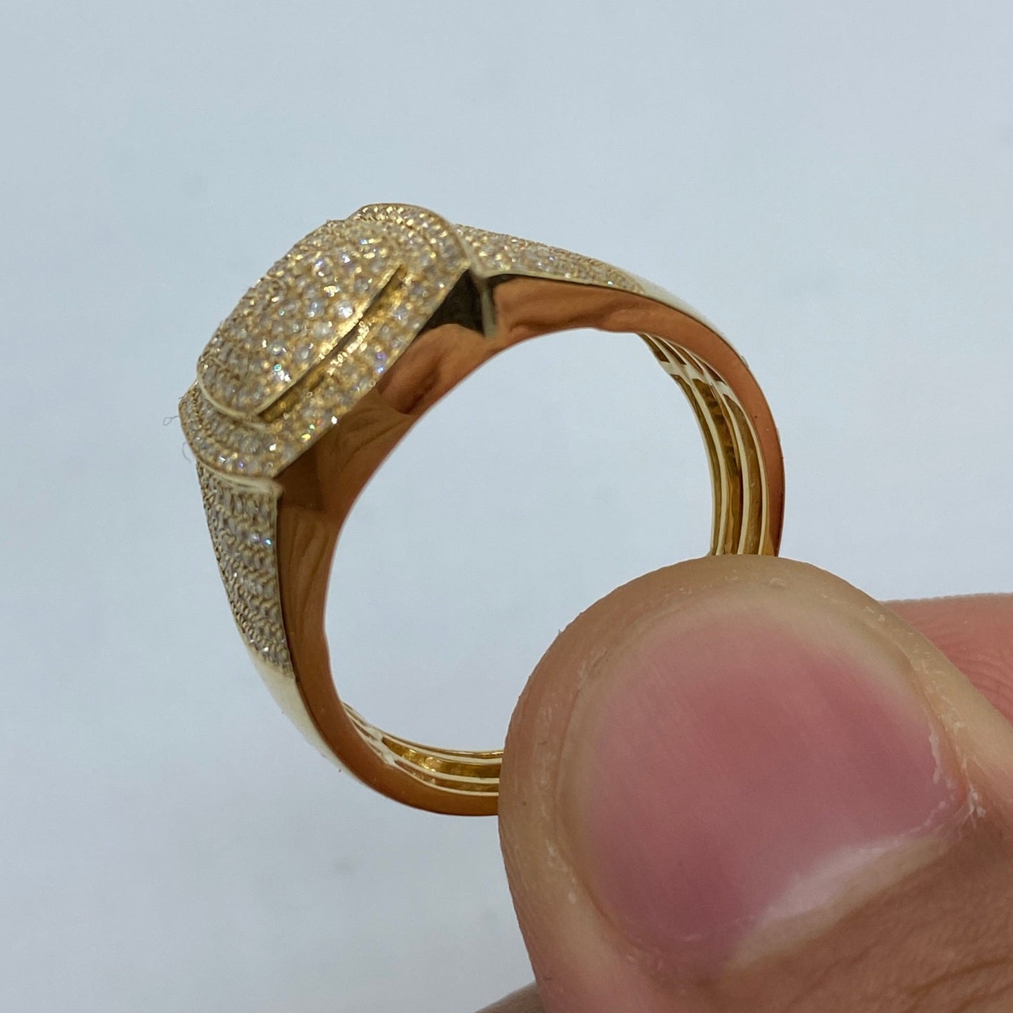 10K Square Pandora Diamond Ring